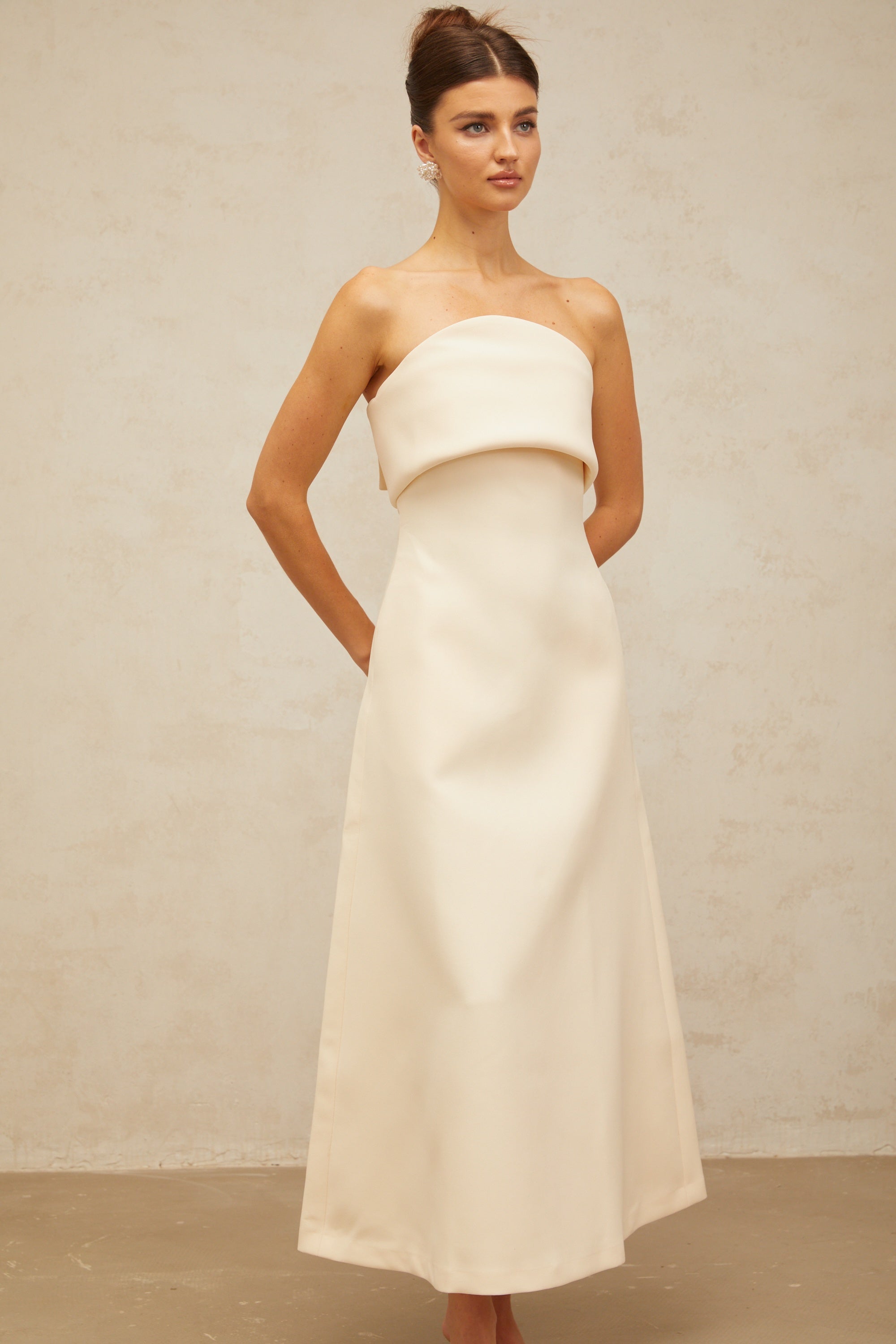 Raphaëlle white folded corset midi dress (Final Sale-US Only)