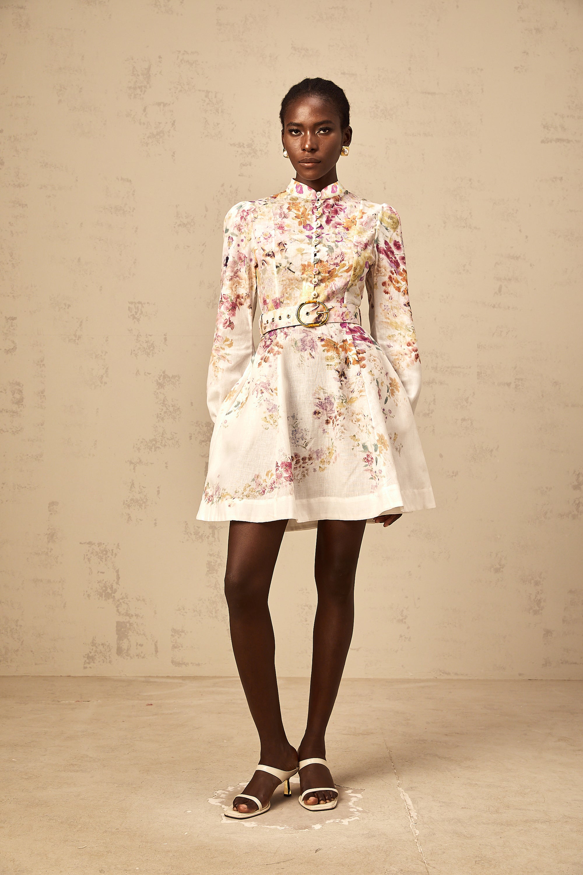 Bianca floral-print mini dress