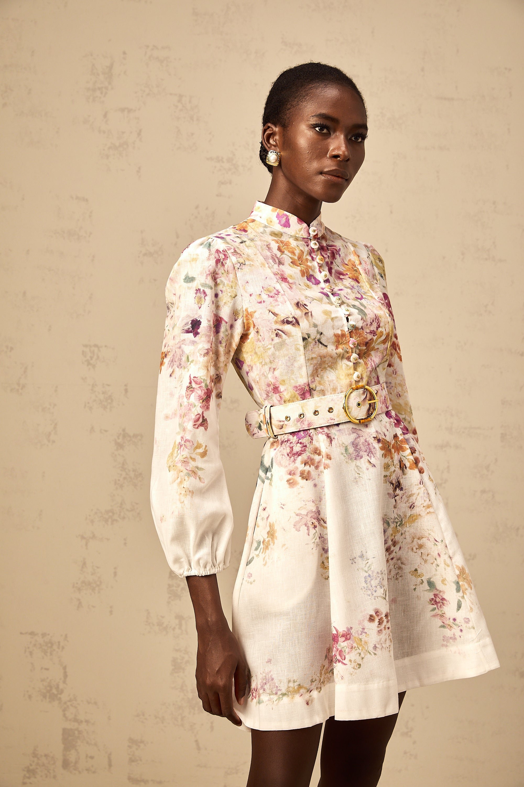 Bianca floral-print mini dress