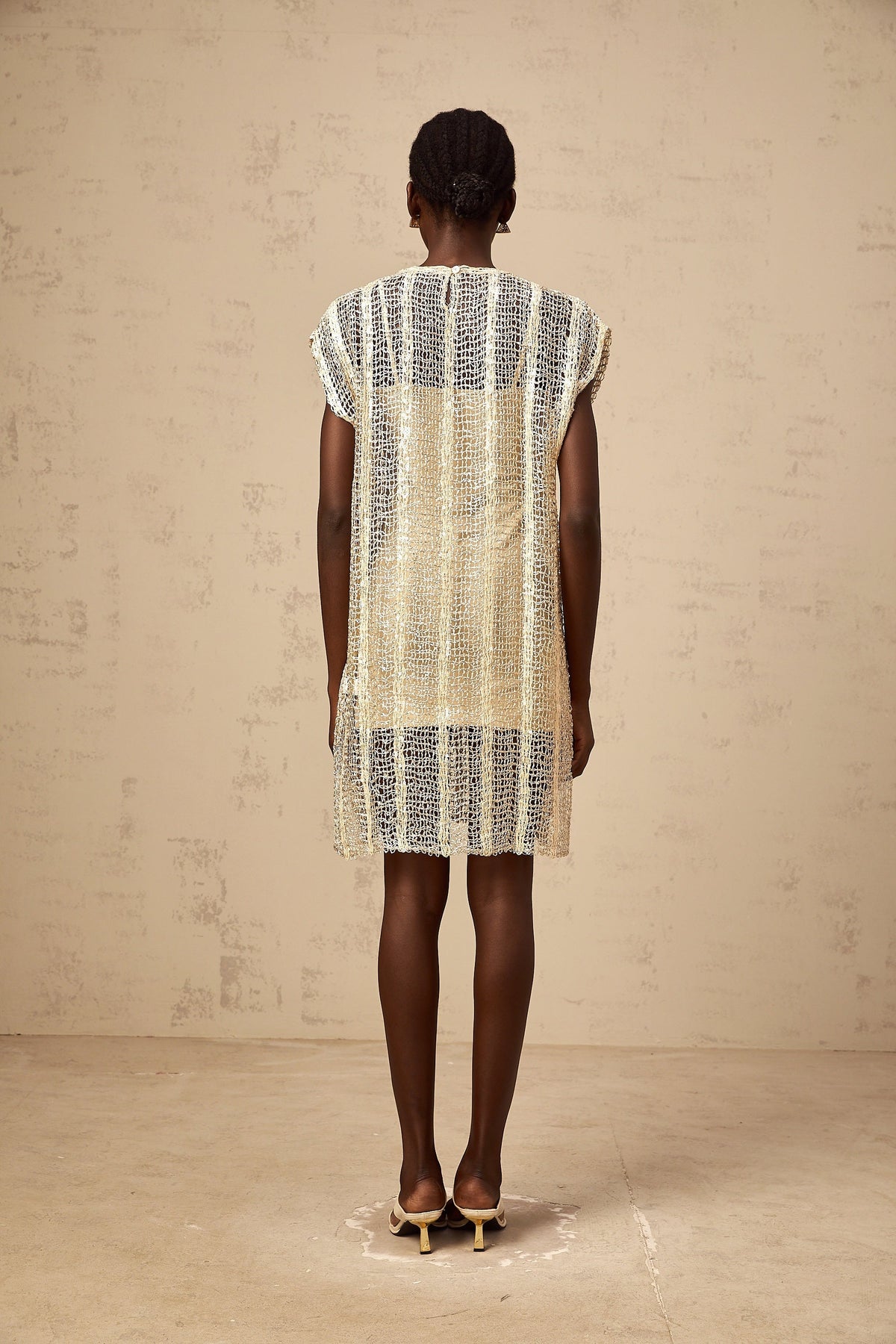 Solène gold sequined cut-out mini dress