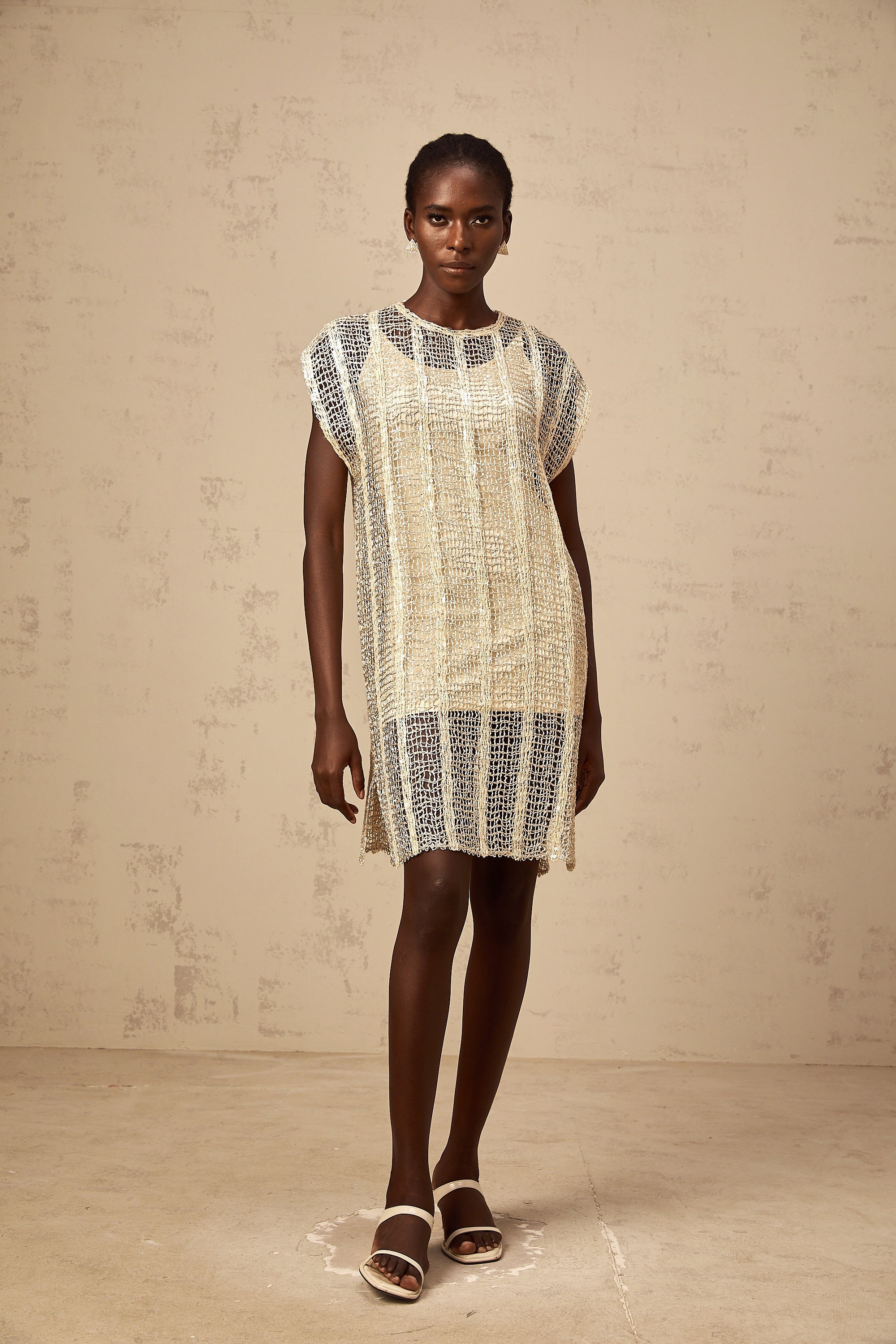 Solène gold sequined cut-out mini dress