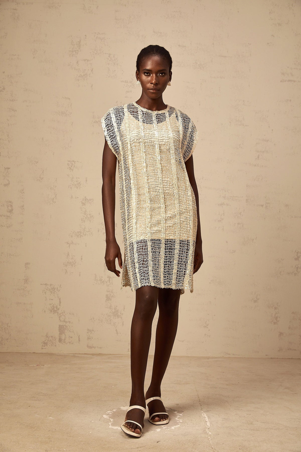 Solène gold sequined cut-out mini dress