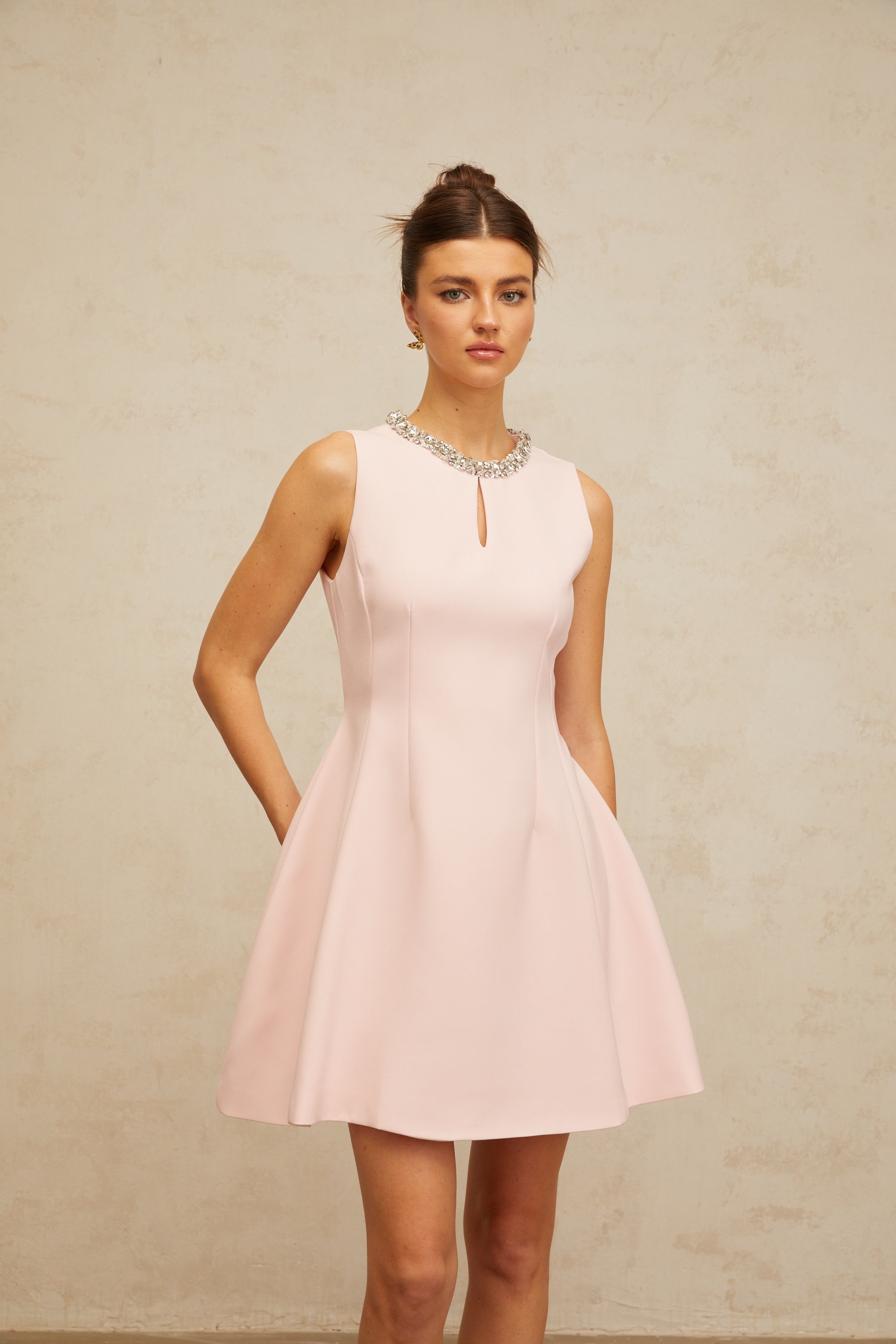 Clothilde pink sequined puff mini dress (Final Sale)