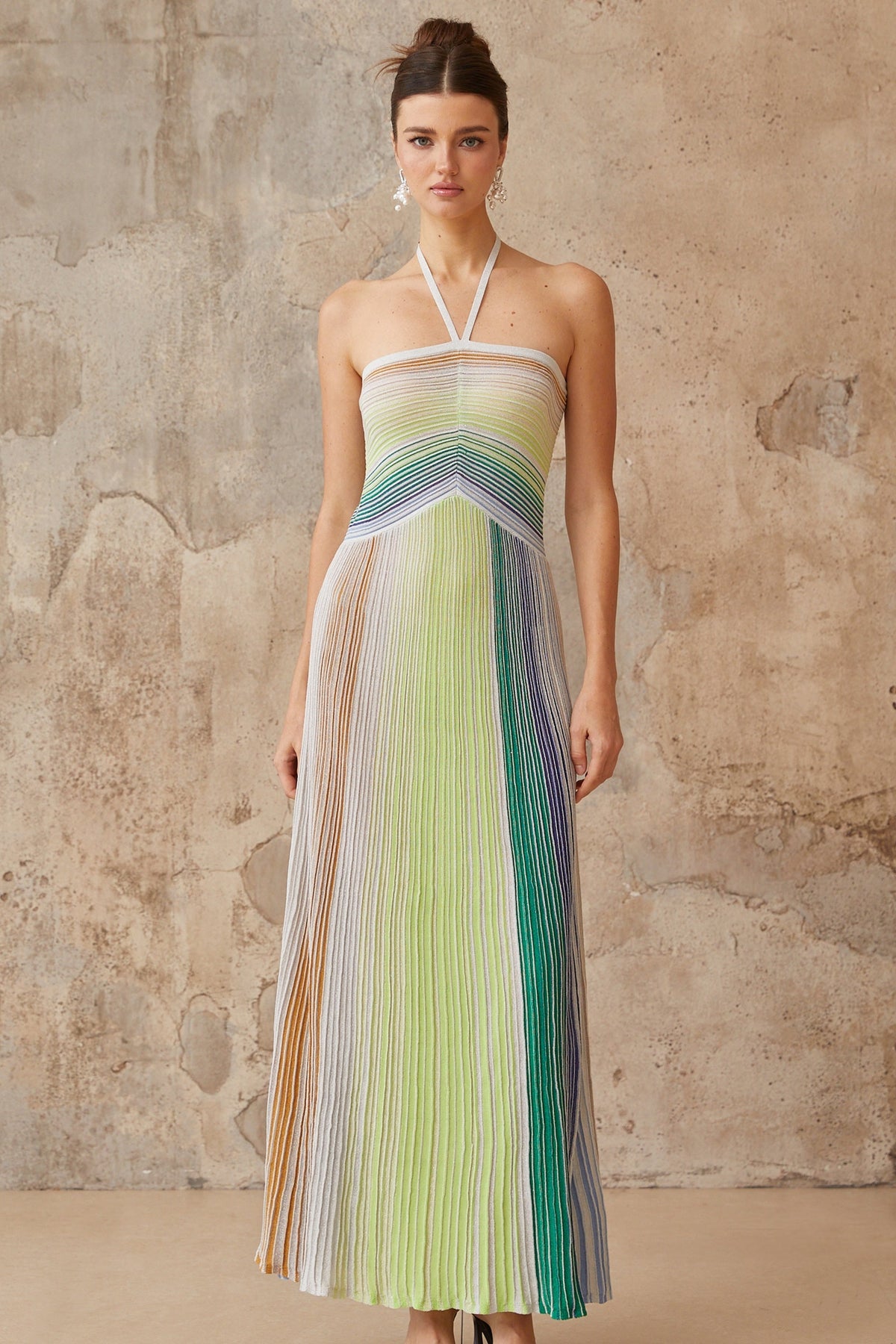 Serelith Metallic Knit Backless Maxi Dress (Final Sale-US Only)