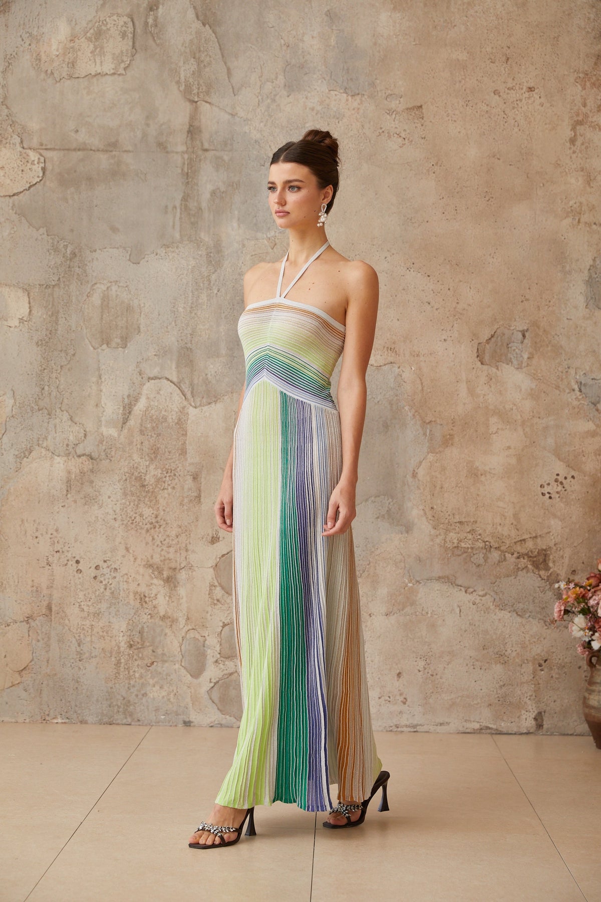Serelith Metallic Knit Backless Maxi Dress (Final Sale-US Only)