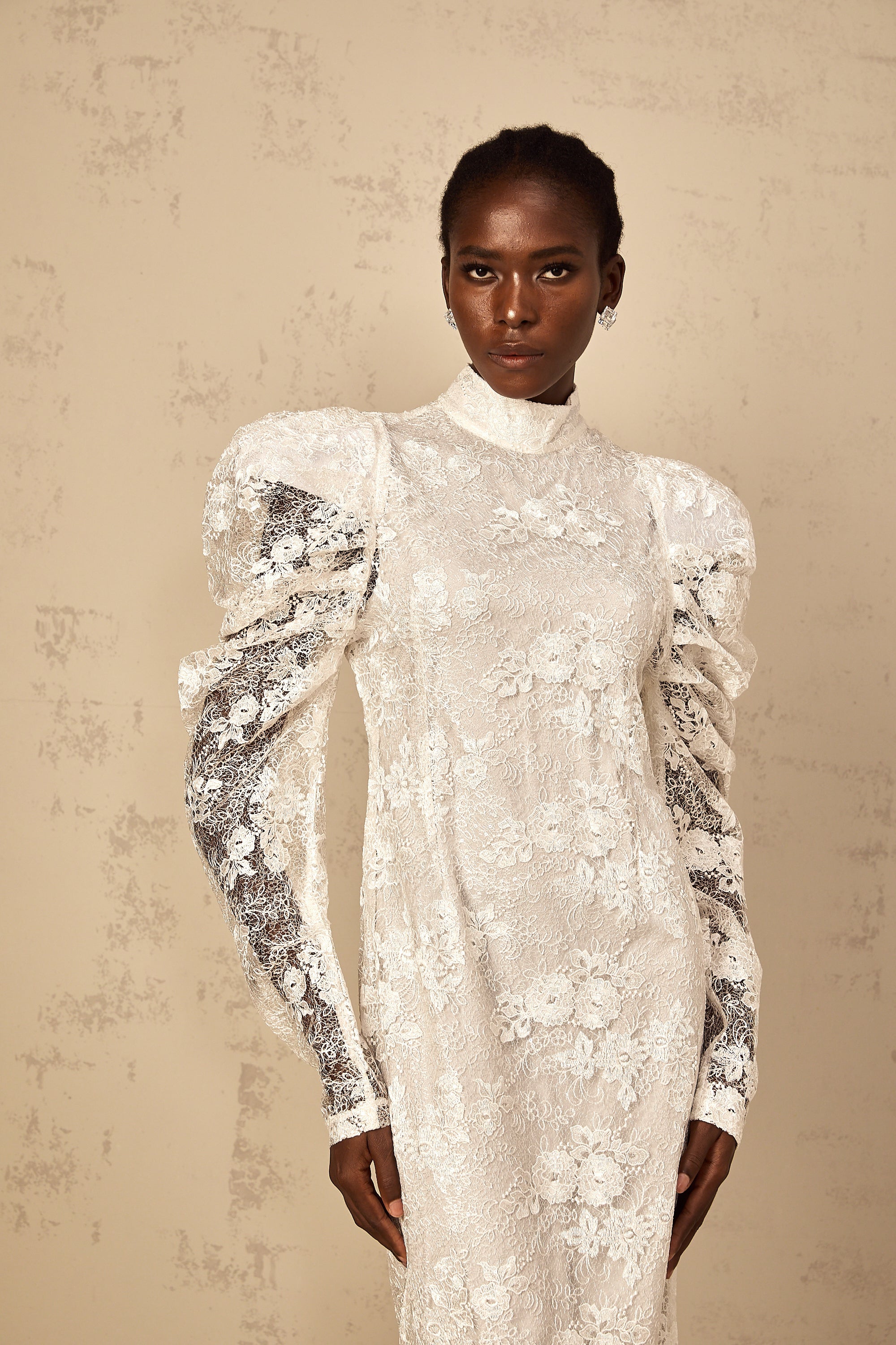 Pauline White Floral Lace Mermaid Maxi Dress