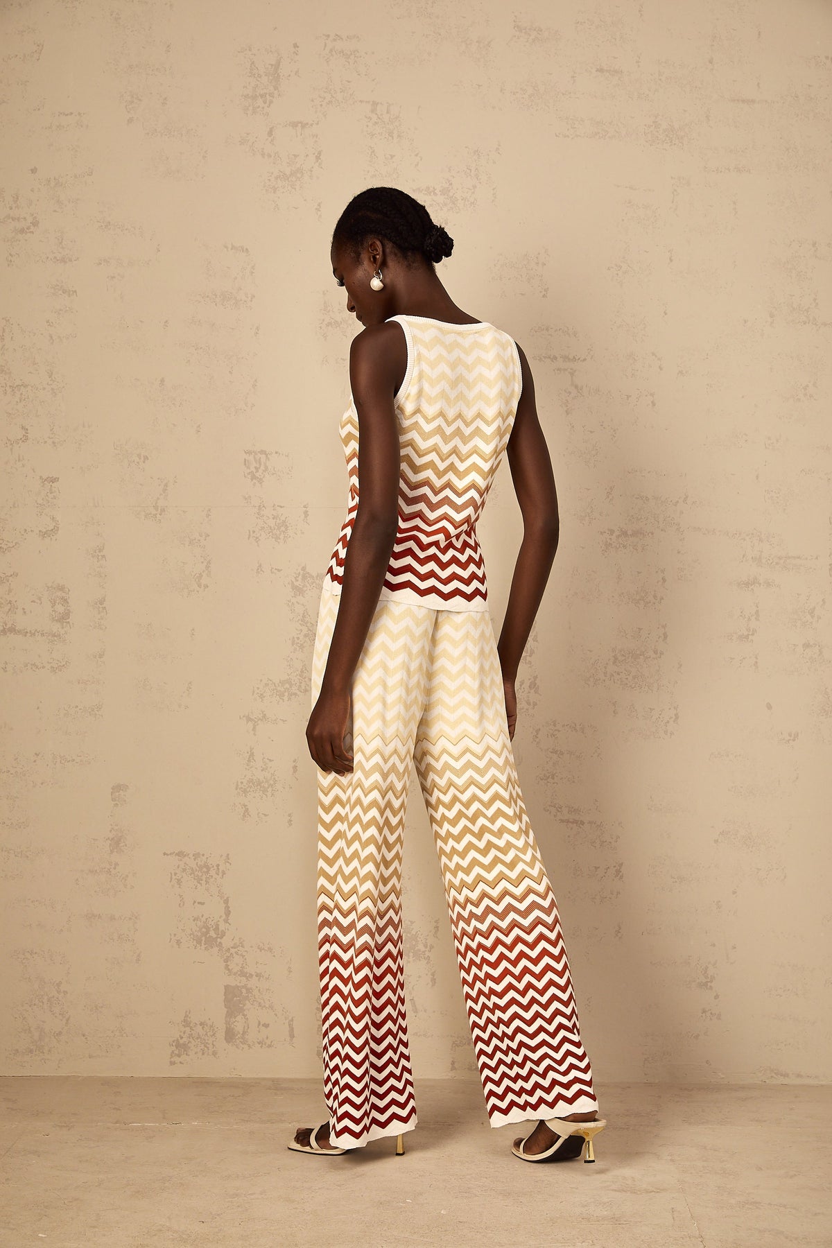 Isabelle Yellow Zigzag Knit Matching Set