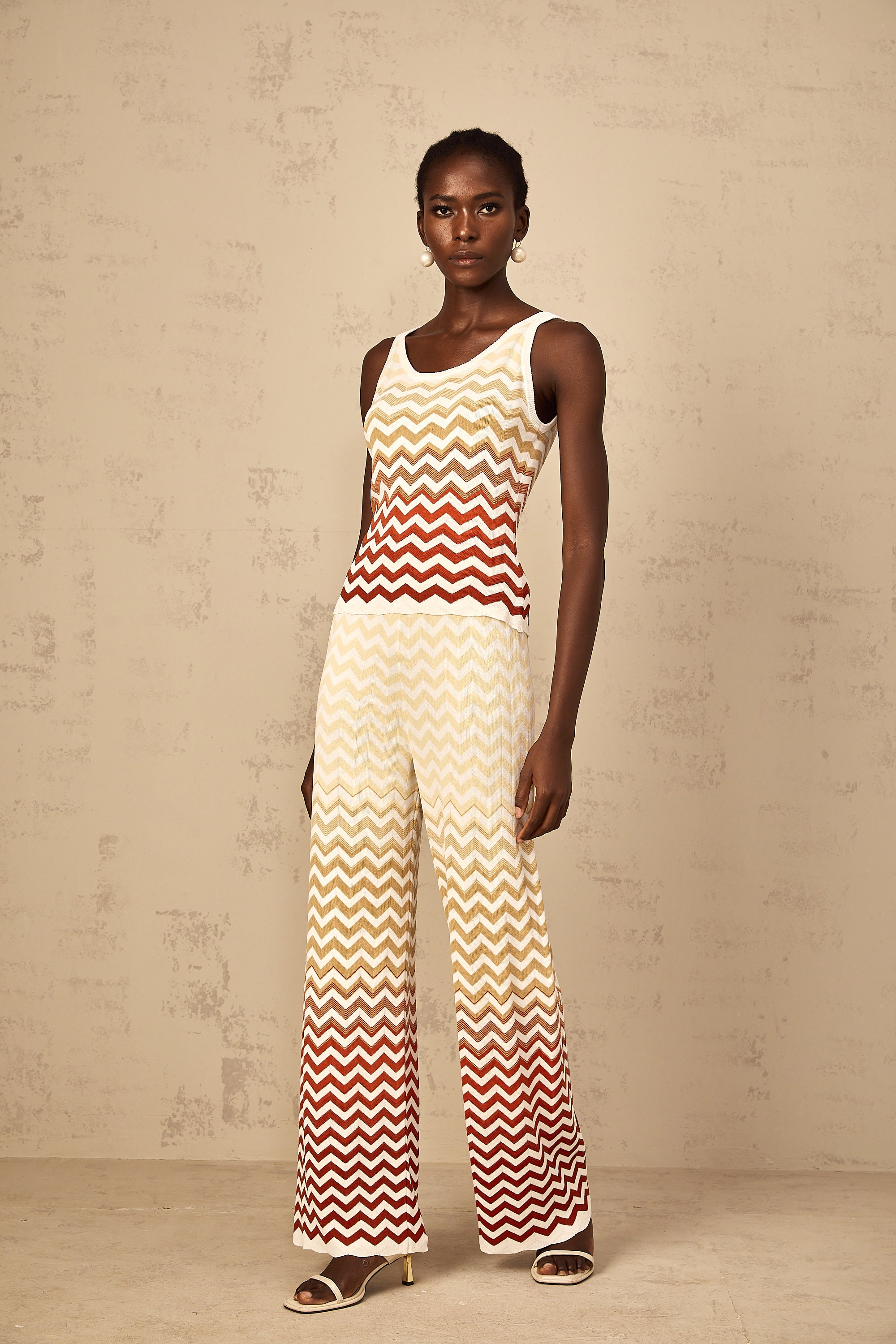 Isabelle Yellow Zigzag Knit Matching Set
