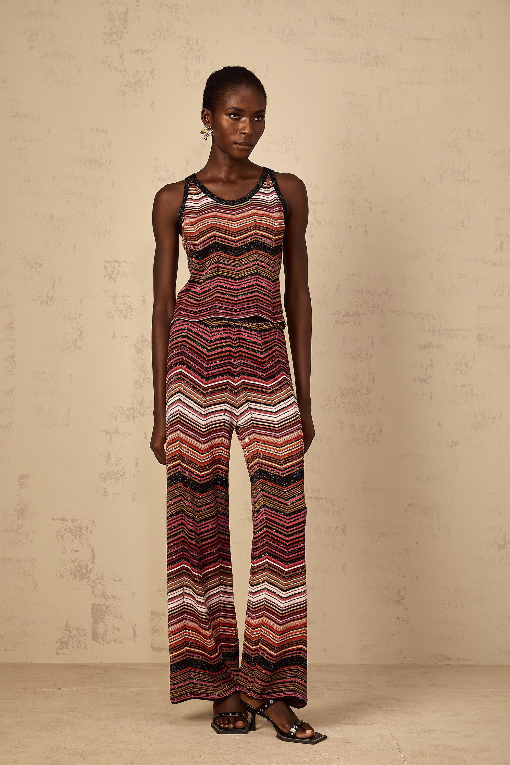 Chloé Red Striped Knit Matching Set
