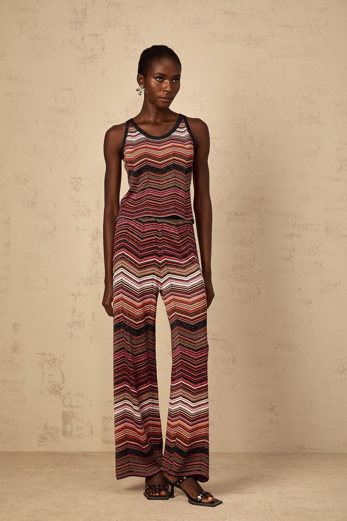 Chloé Red Striped Knit Matching Set