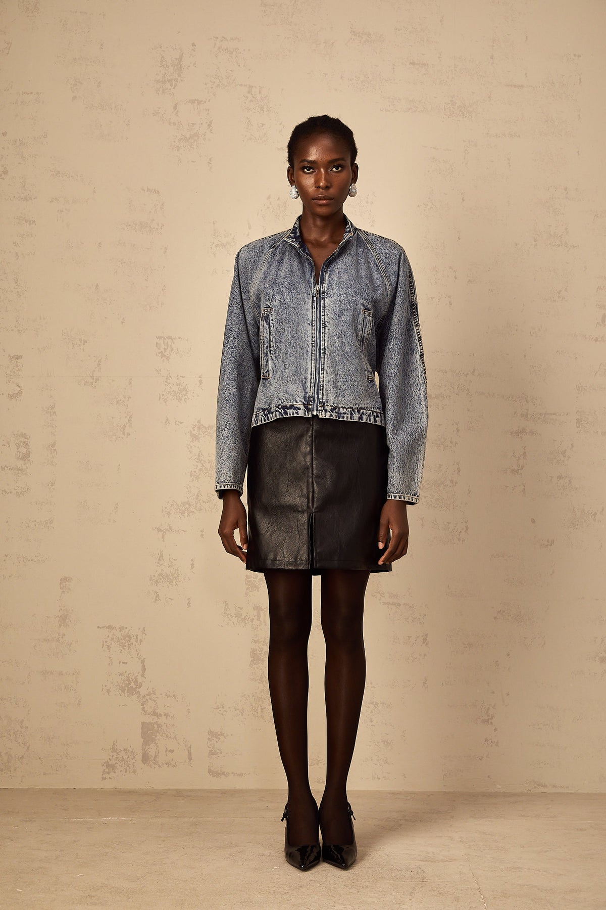Isidore blue whiskering denim jacket