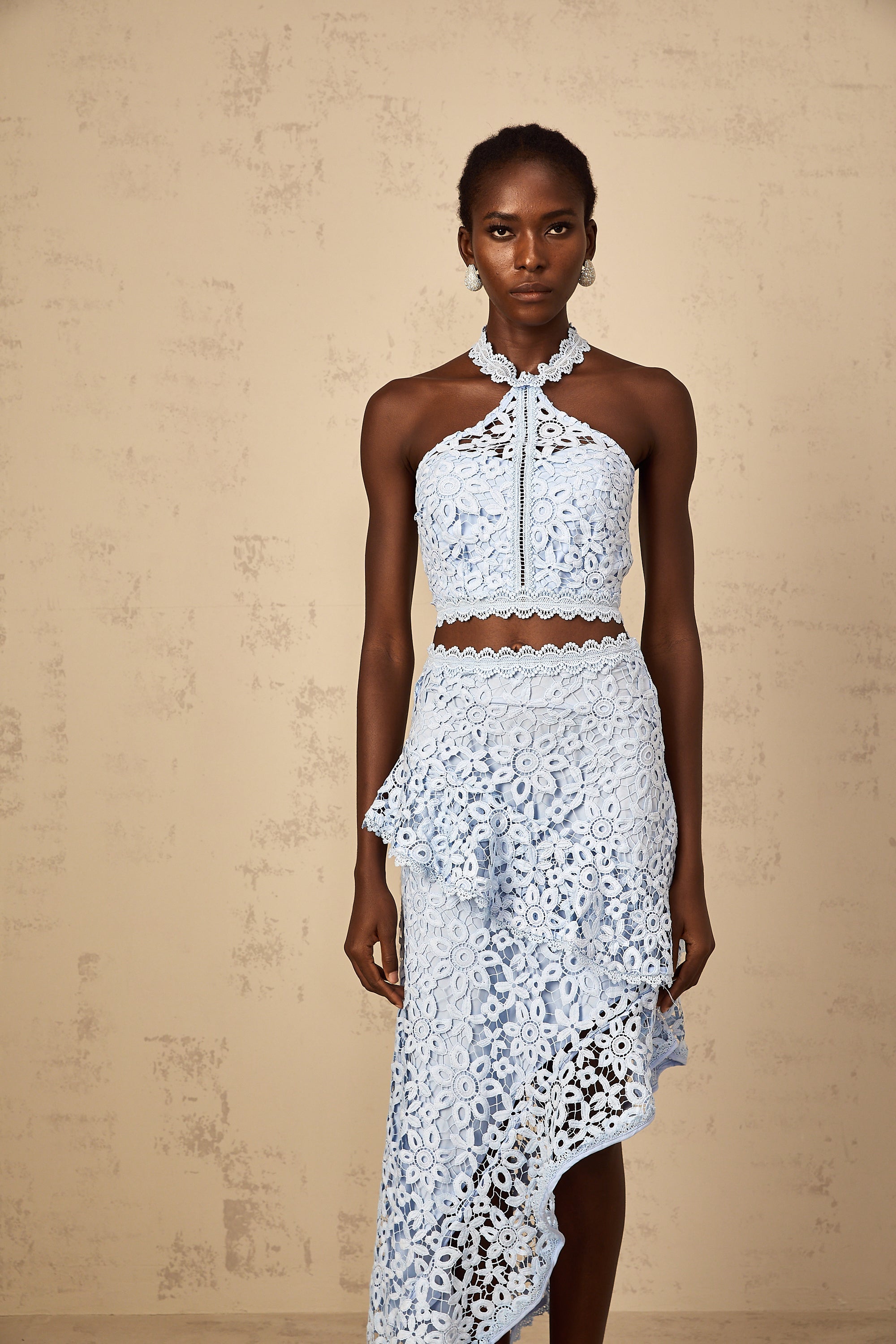 Bruyère Blue Corded Lace Matching Set