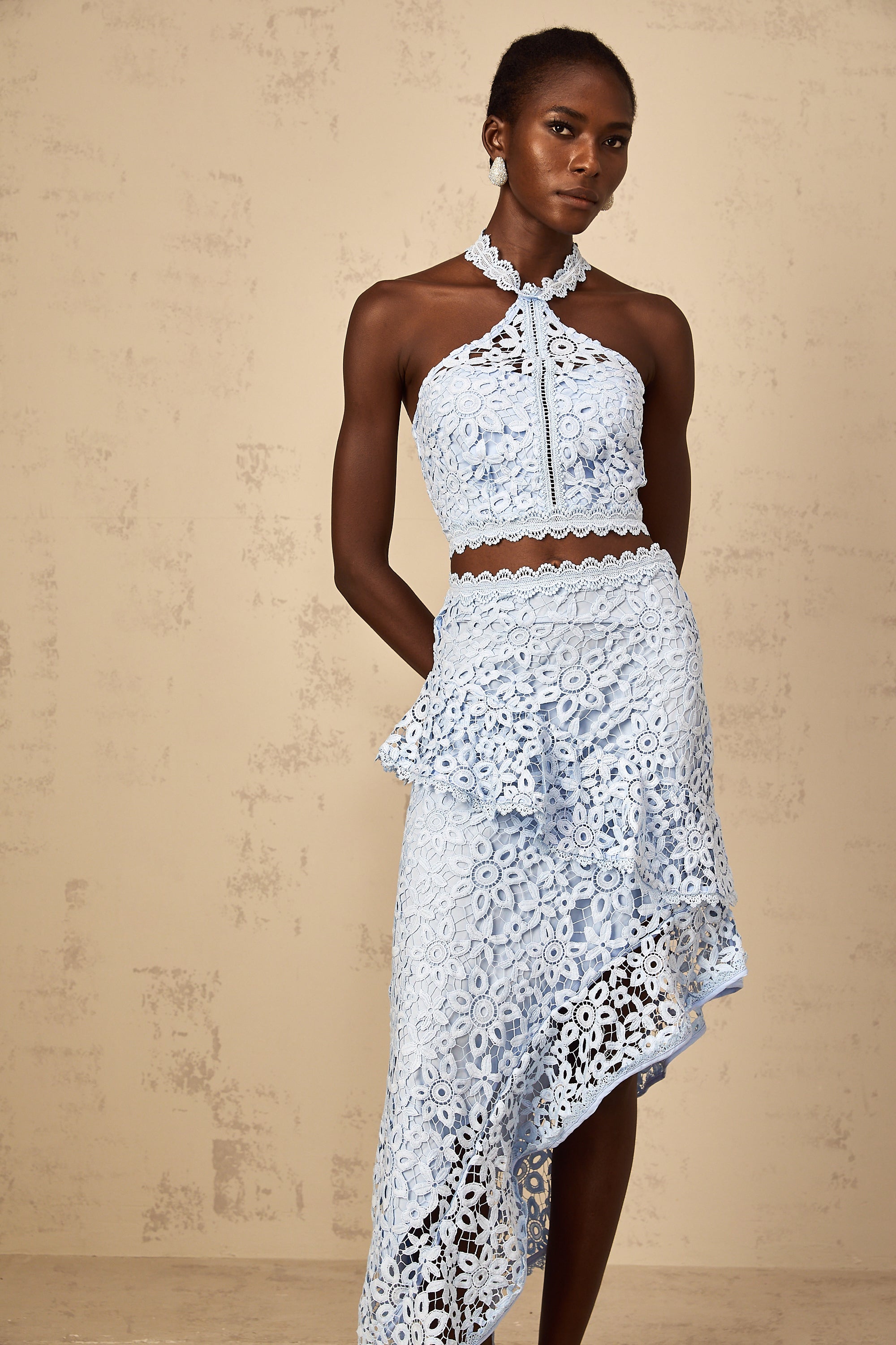 Bruyère Blue Corded Lace Matching Set