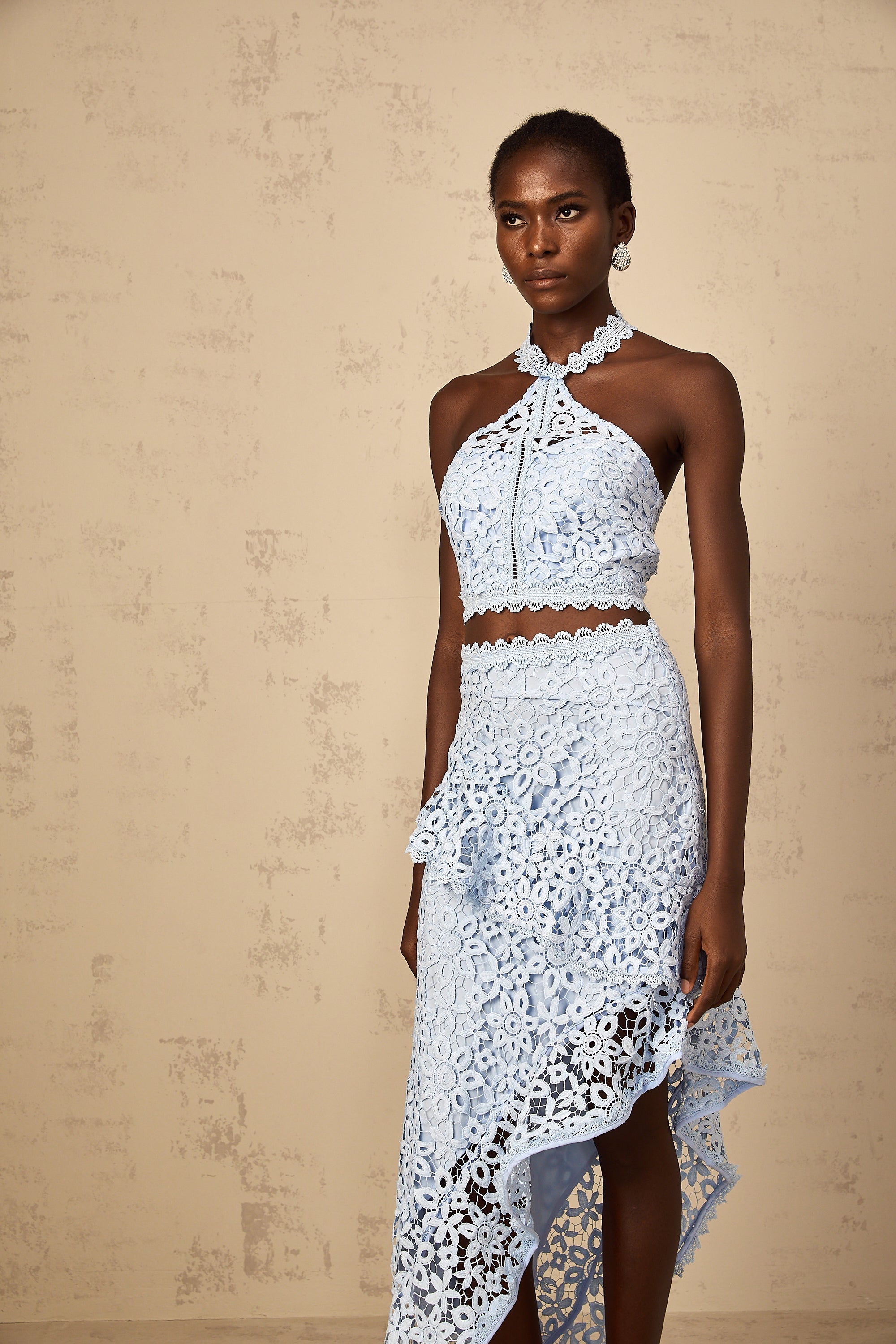 Bruyère Blue Corded Lace Matching Set