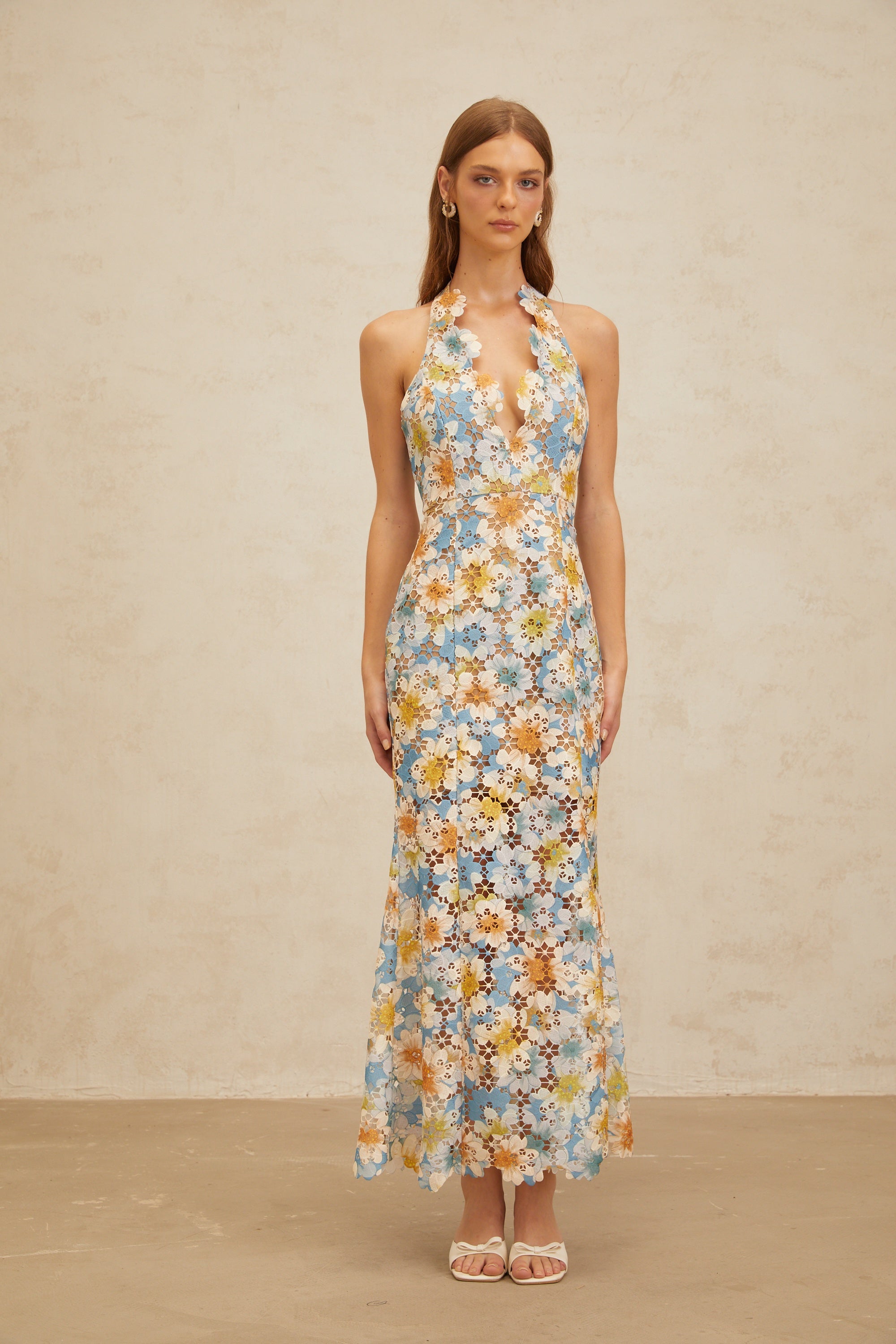 Zoé Blue Garden Party Floral Maxi Dress (Final Sale)