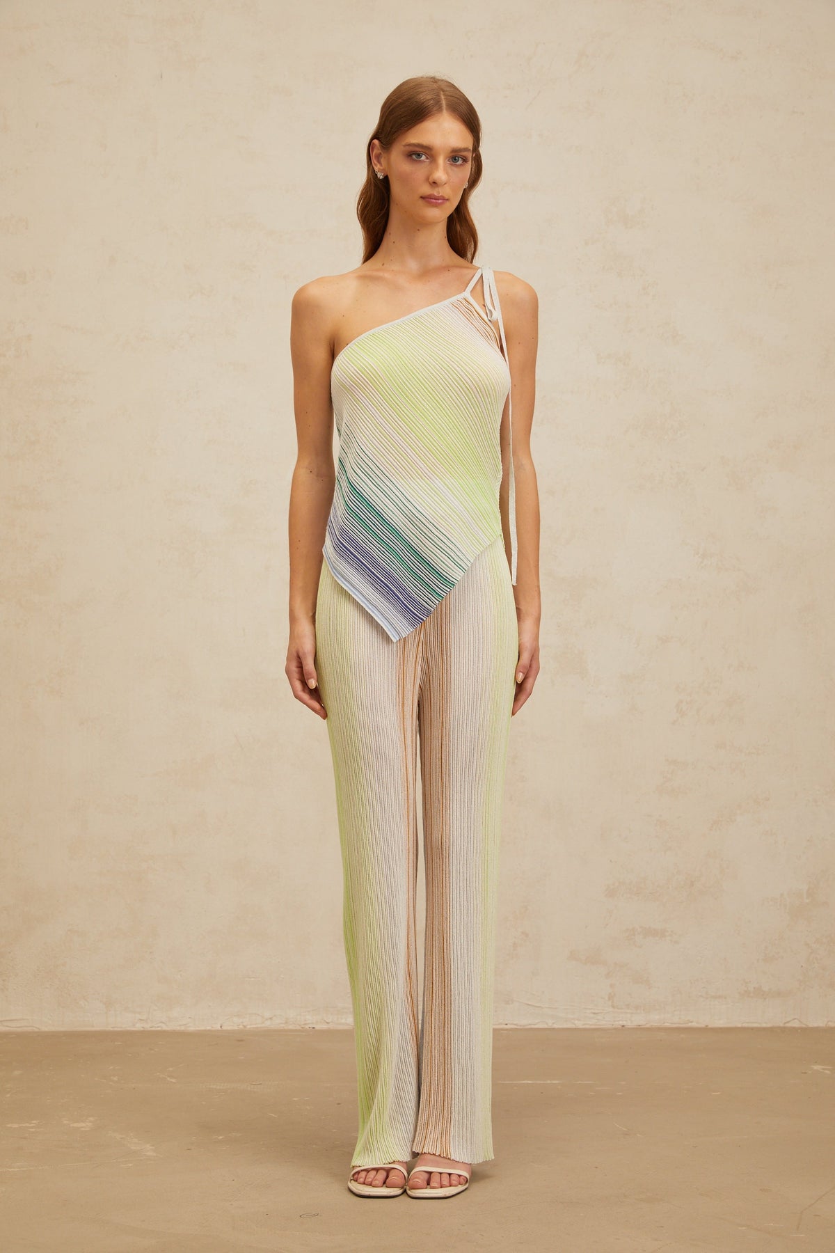 Amaryllis Green Sequin Striped Knit Matching Set