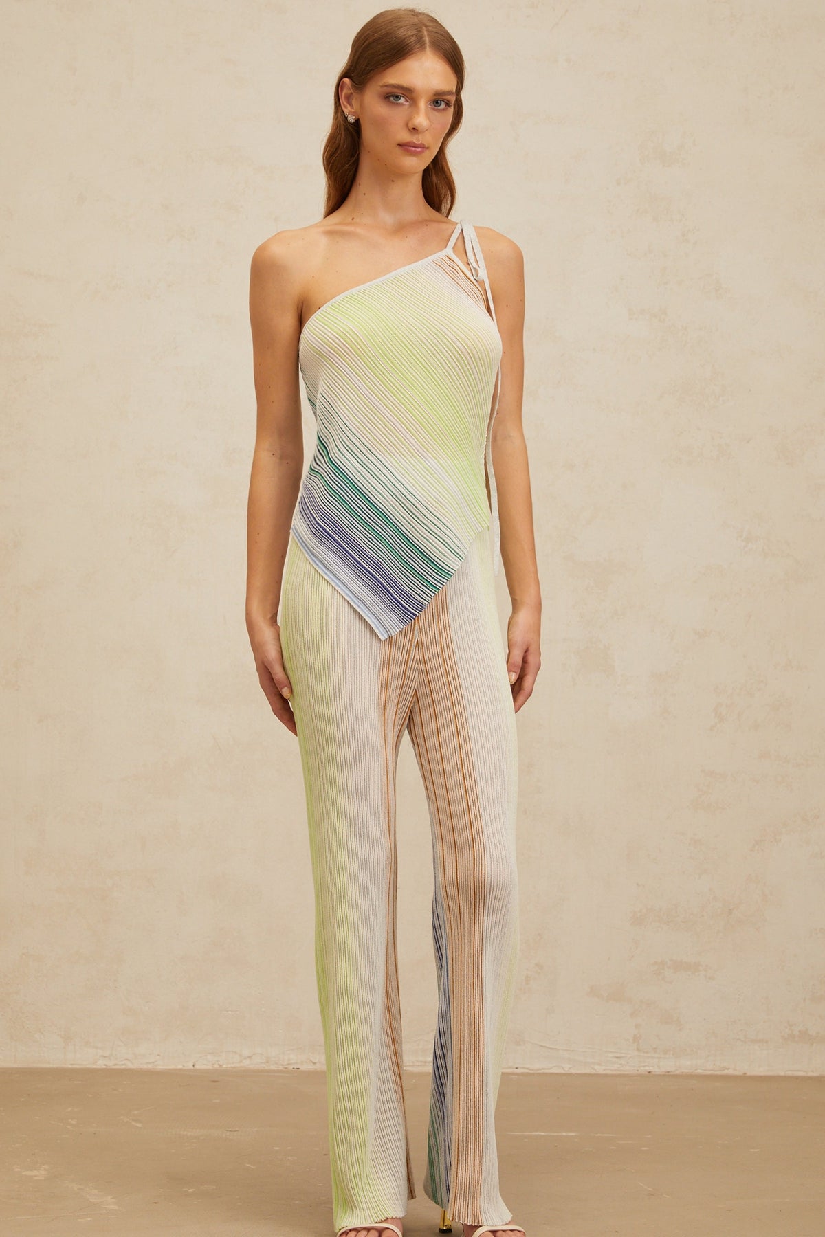 Amaryllis Green Sequin Striped Knit Matching Set