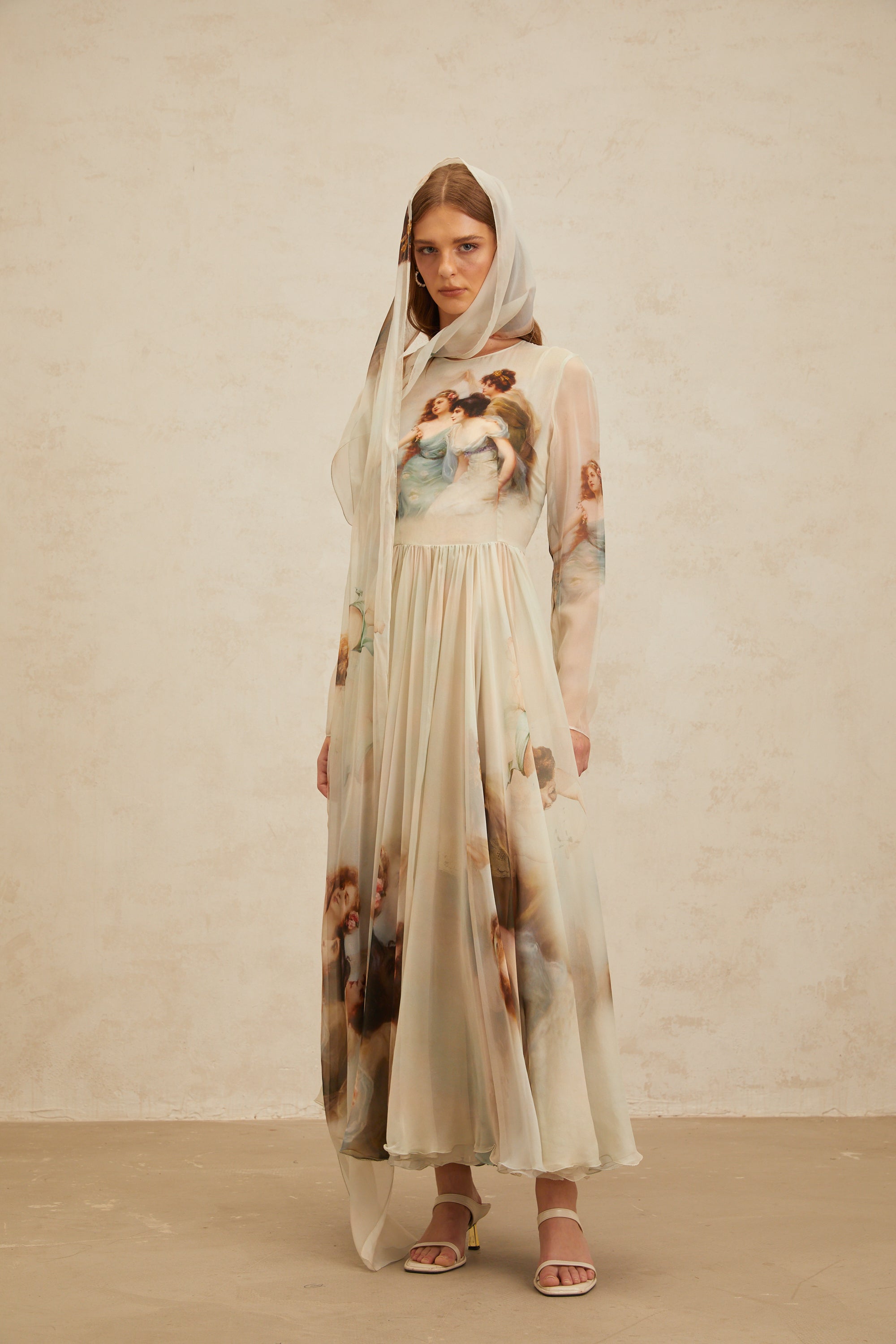 Manon Green Graphic Print Silk Maxi Dress