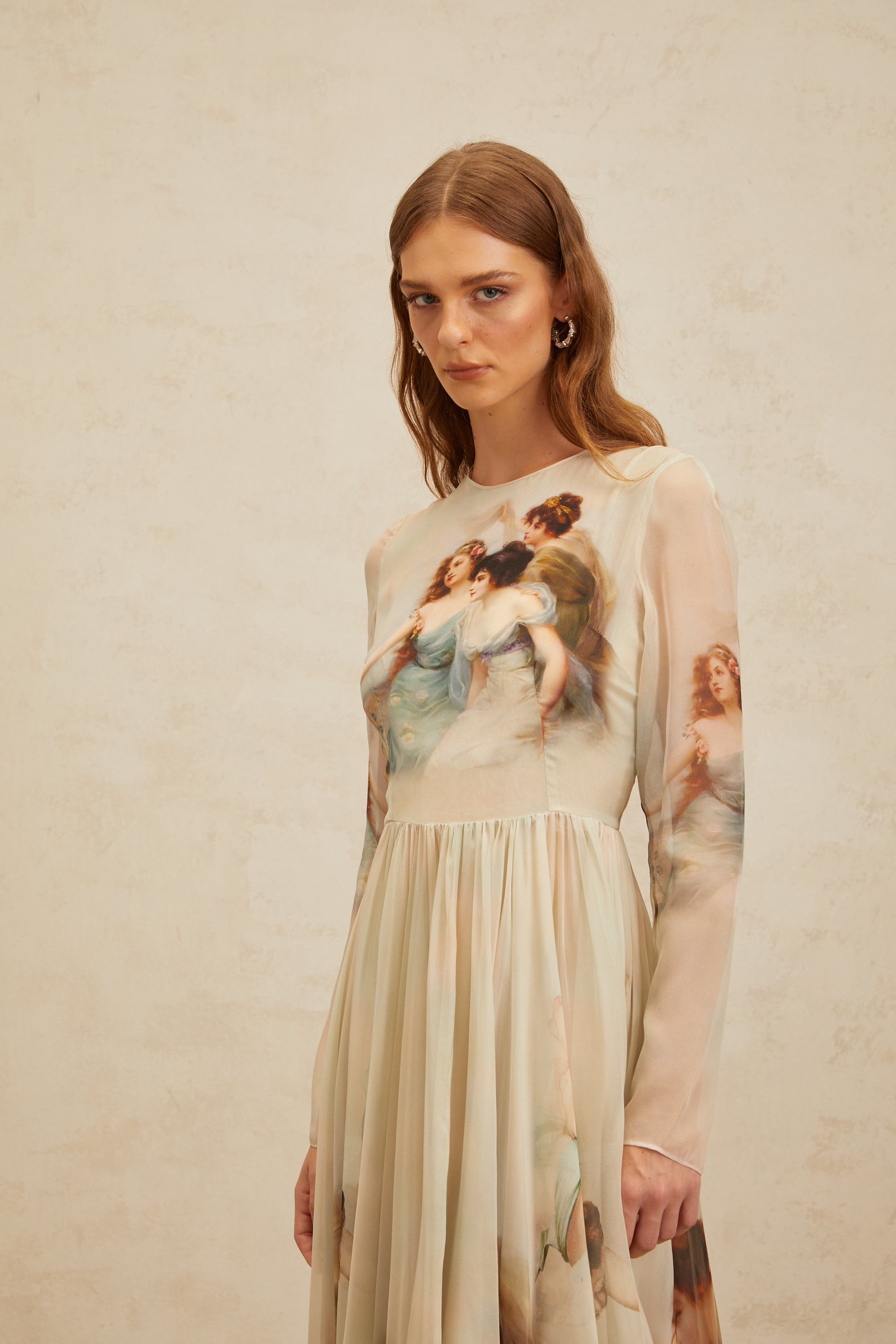 Manon Green Graphic Print Silk Maxi Dress