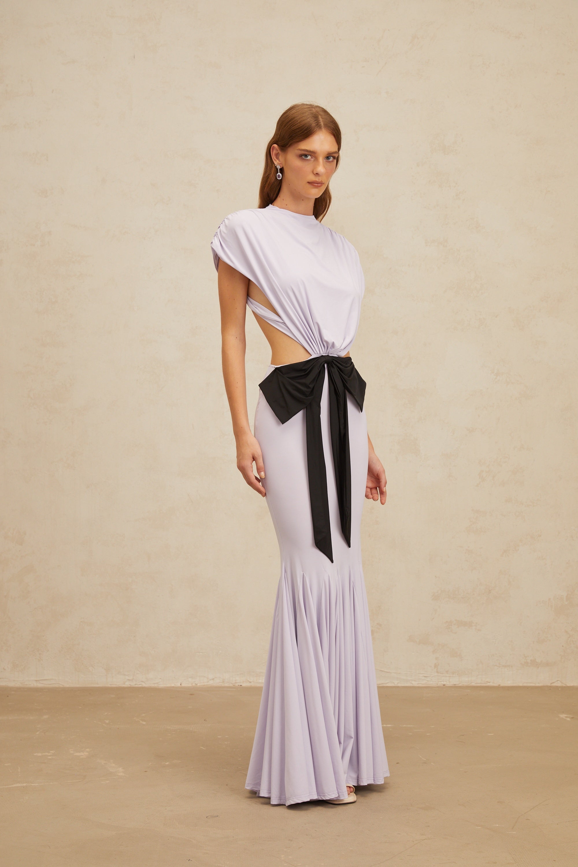 Manon Purple Bowknot Cut-Out Maxi Dress