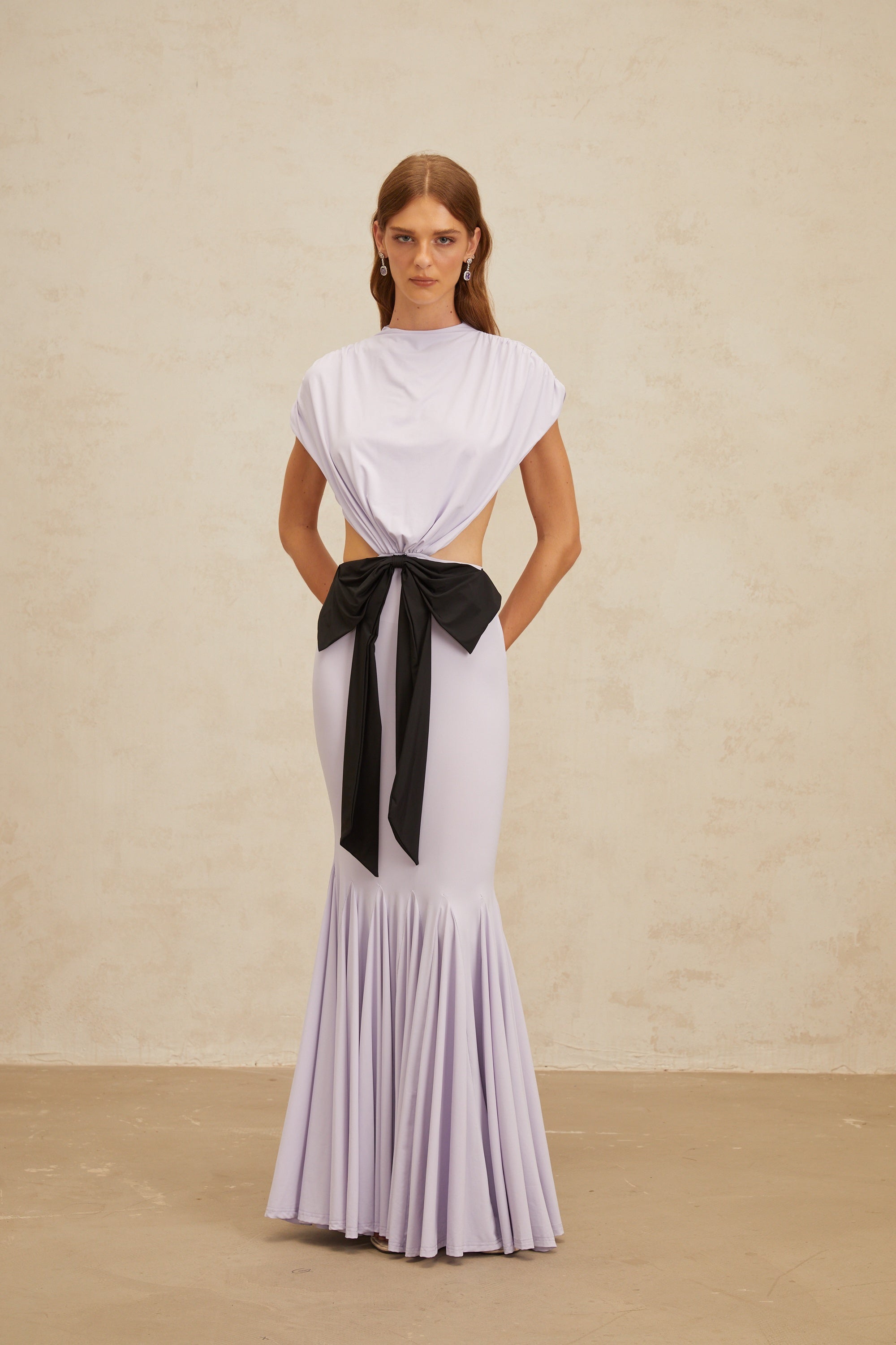 Manon Purple Bowknot Cut-Out Maxi Dress