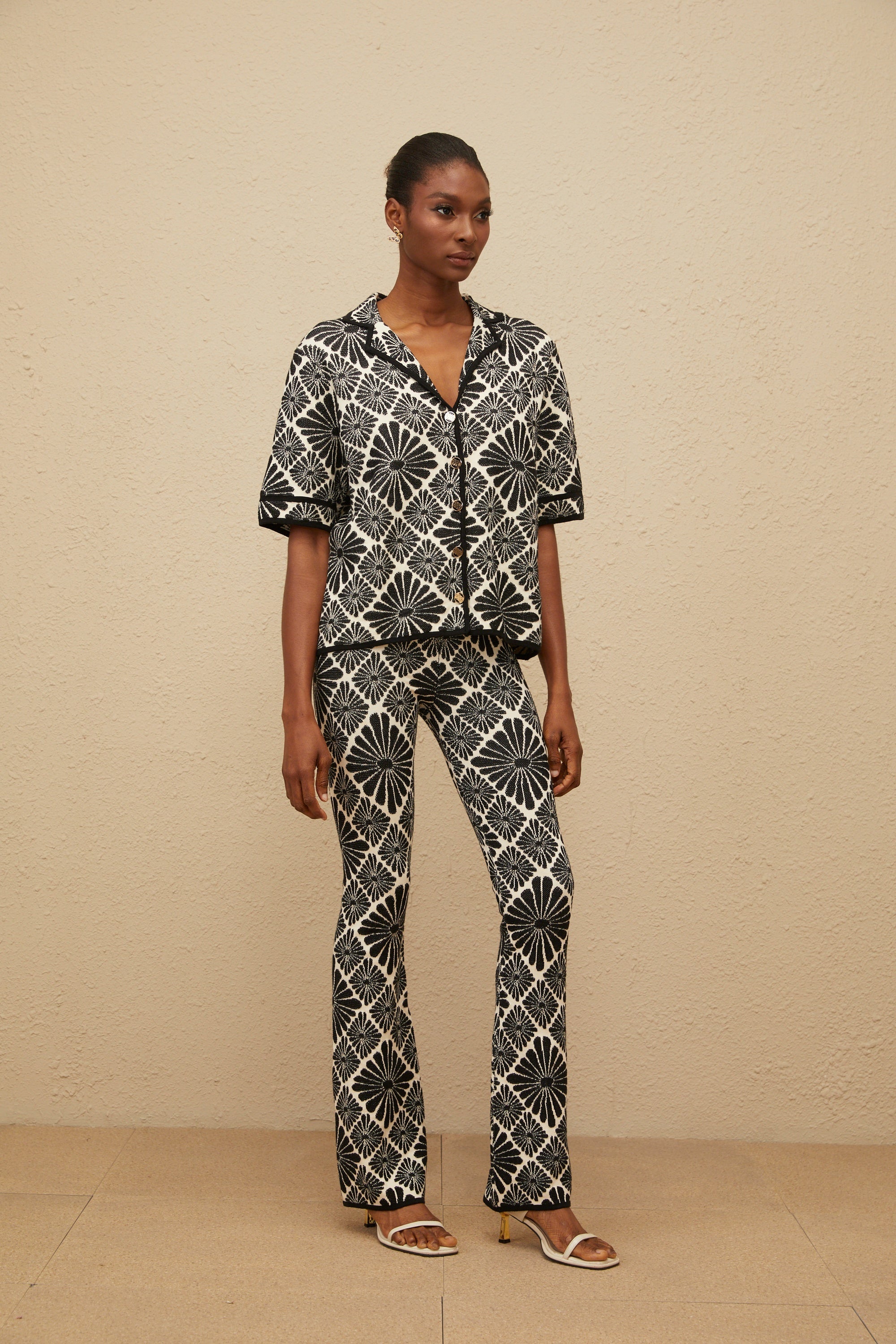 Calligraphiée Black Jacquard Knit Co-ord Set