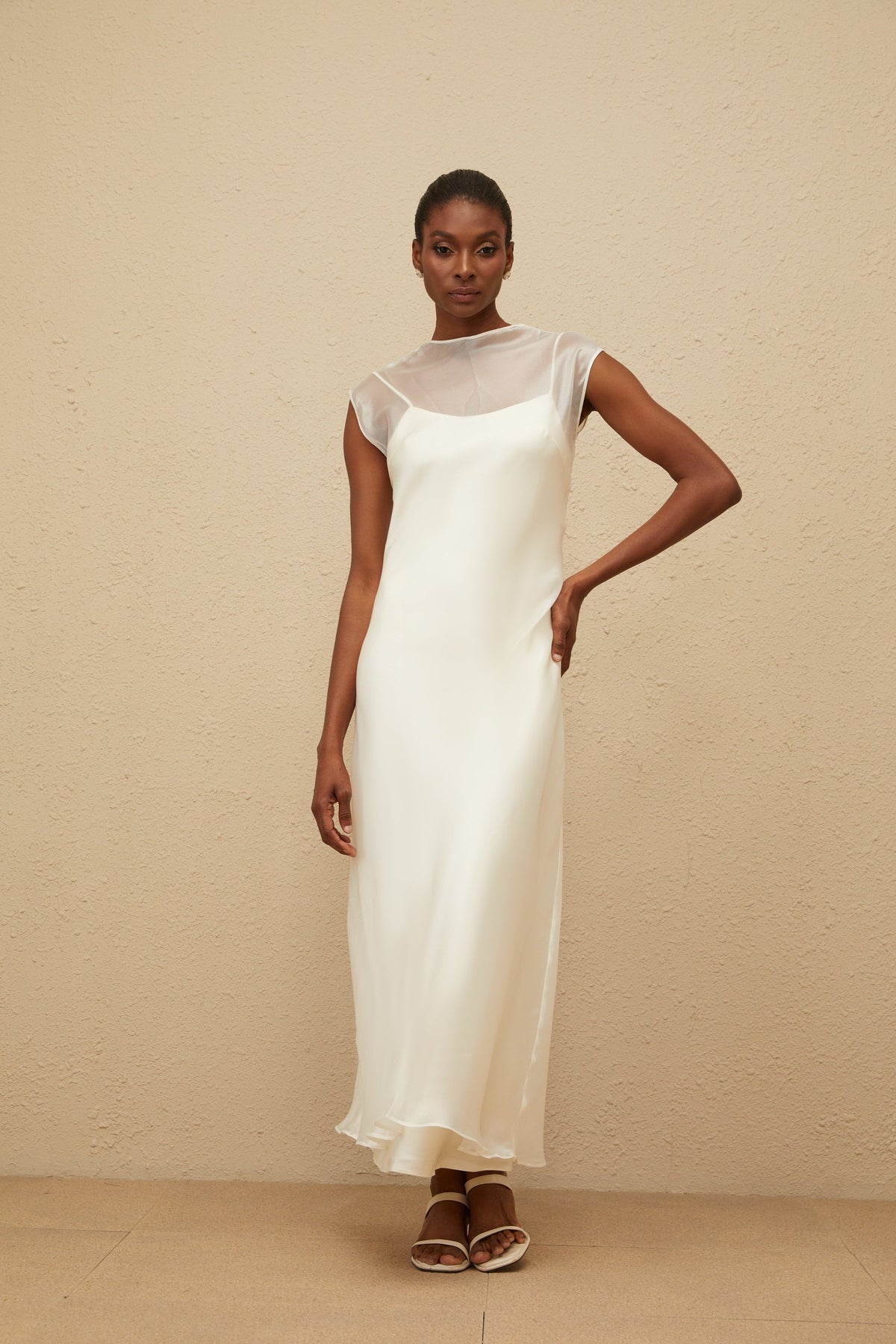 Epurée White Flared Tulle Maxi Dress (Final Sale-US Only)