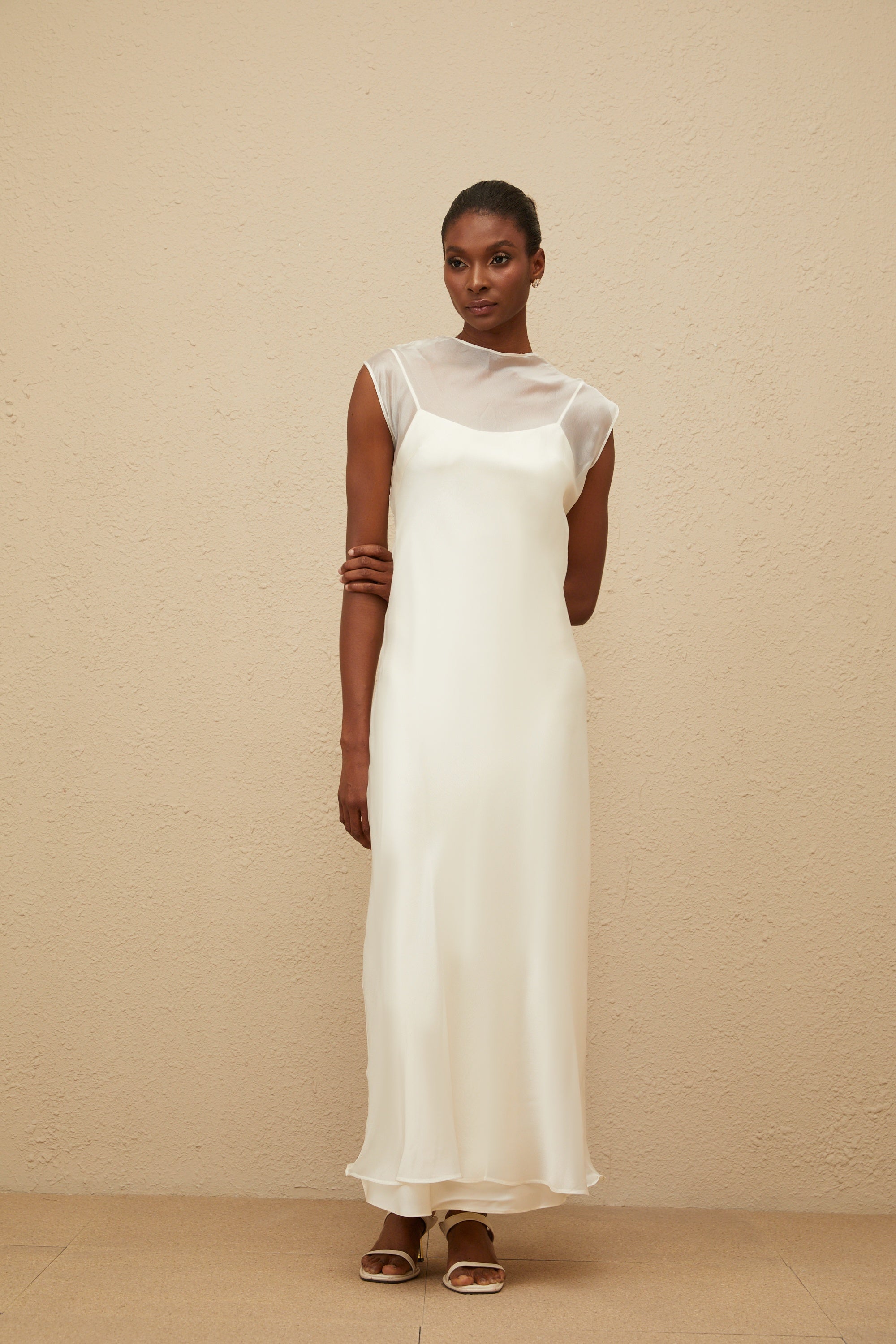 Epurée White Flared Tulle Maxi Dress (Final Sale-US Only)