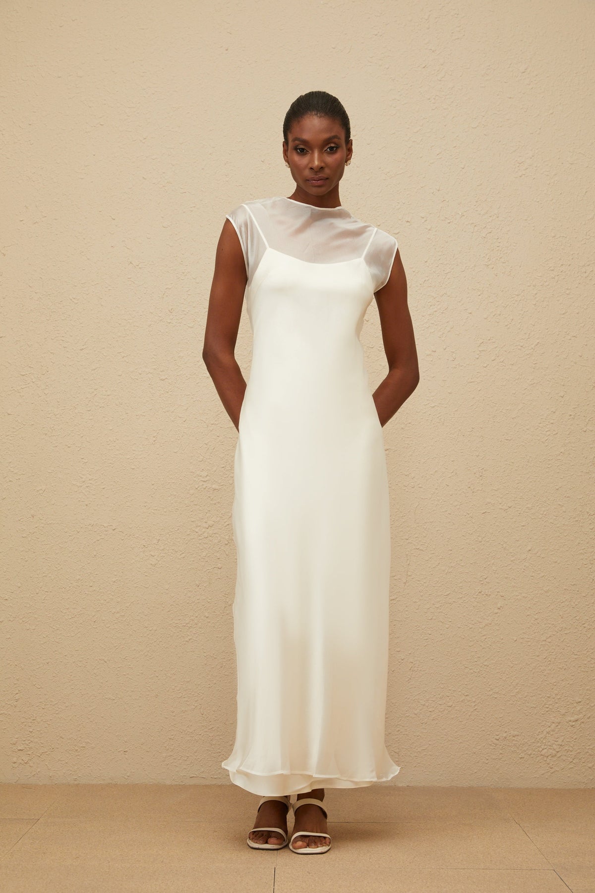 Epurée White Flared Tulle Maxi Dress (Final Sale-US Only)