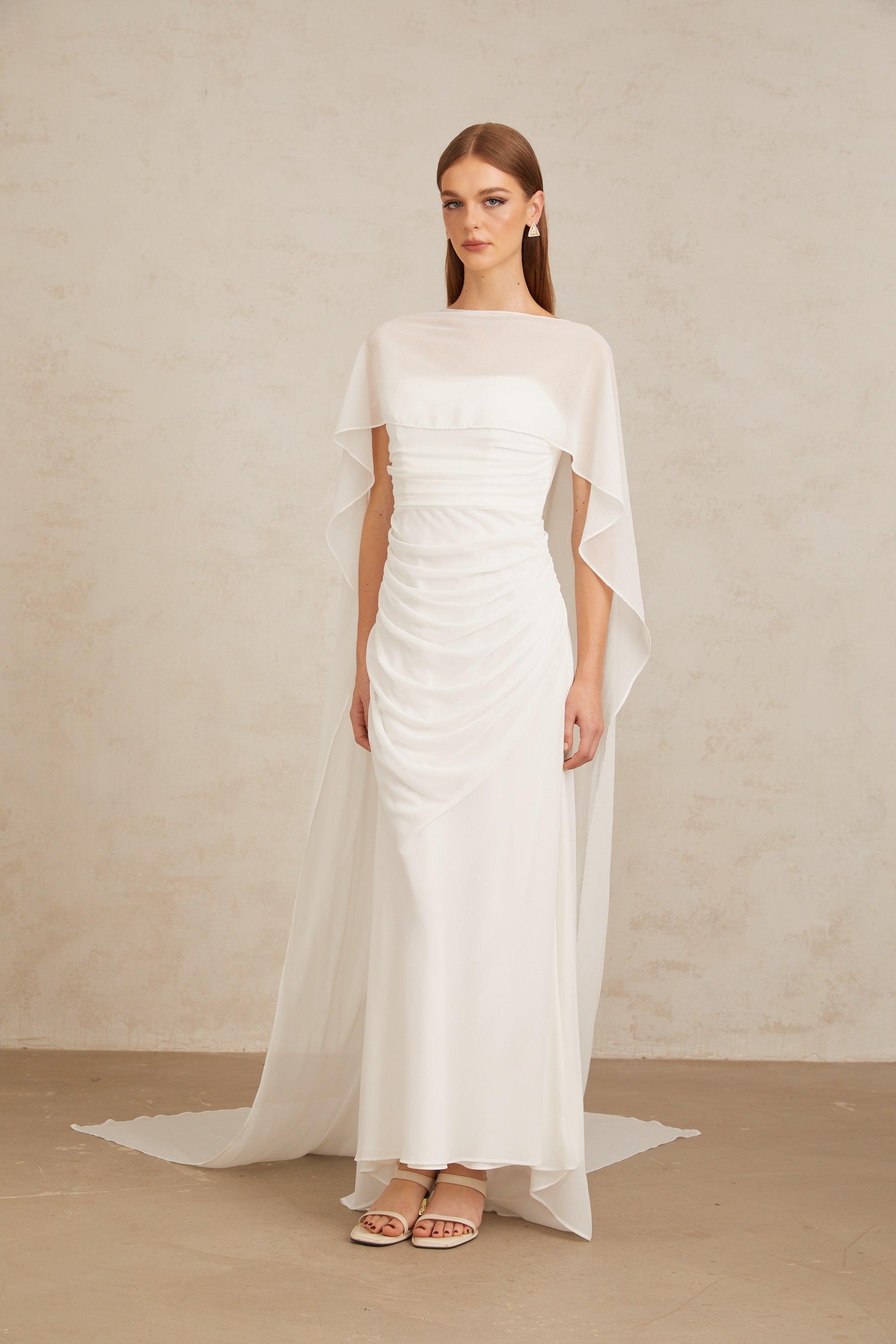 Léonie White Tulle Cape & Dress Set (Final Sale-US Only)