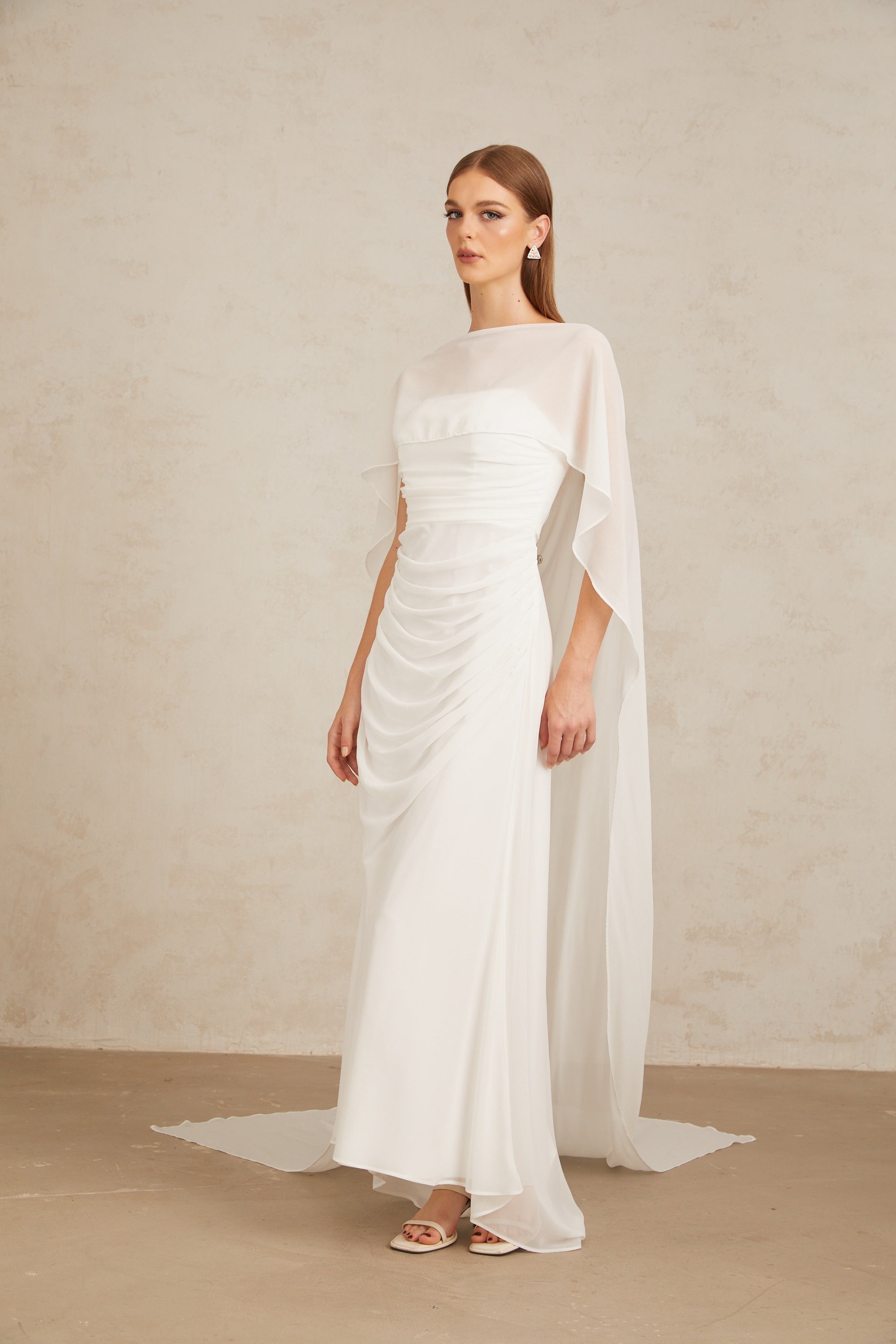 Léonie White Tulle Cape & Dress Set (Final Sale-US Only)