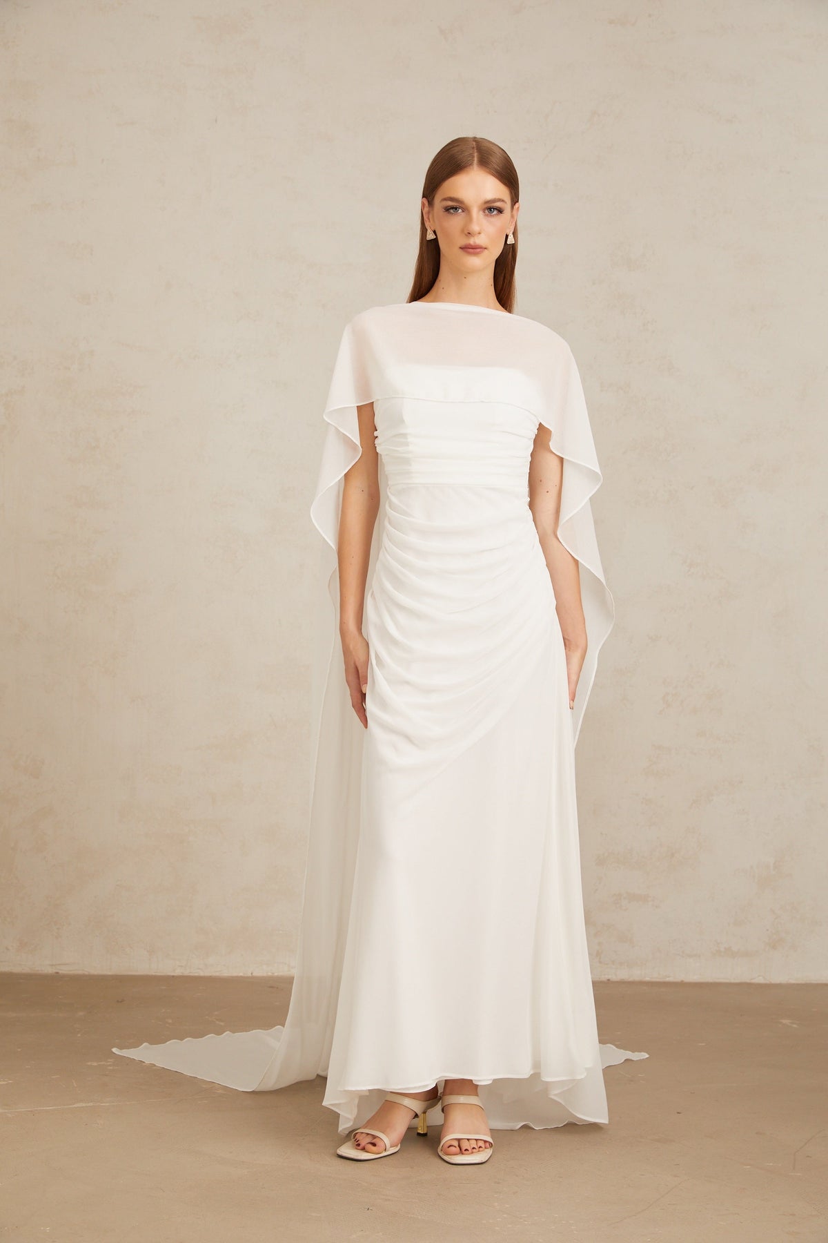 Léonie White Tulle Cape & Dress Set (Final Sale-US Only)