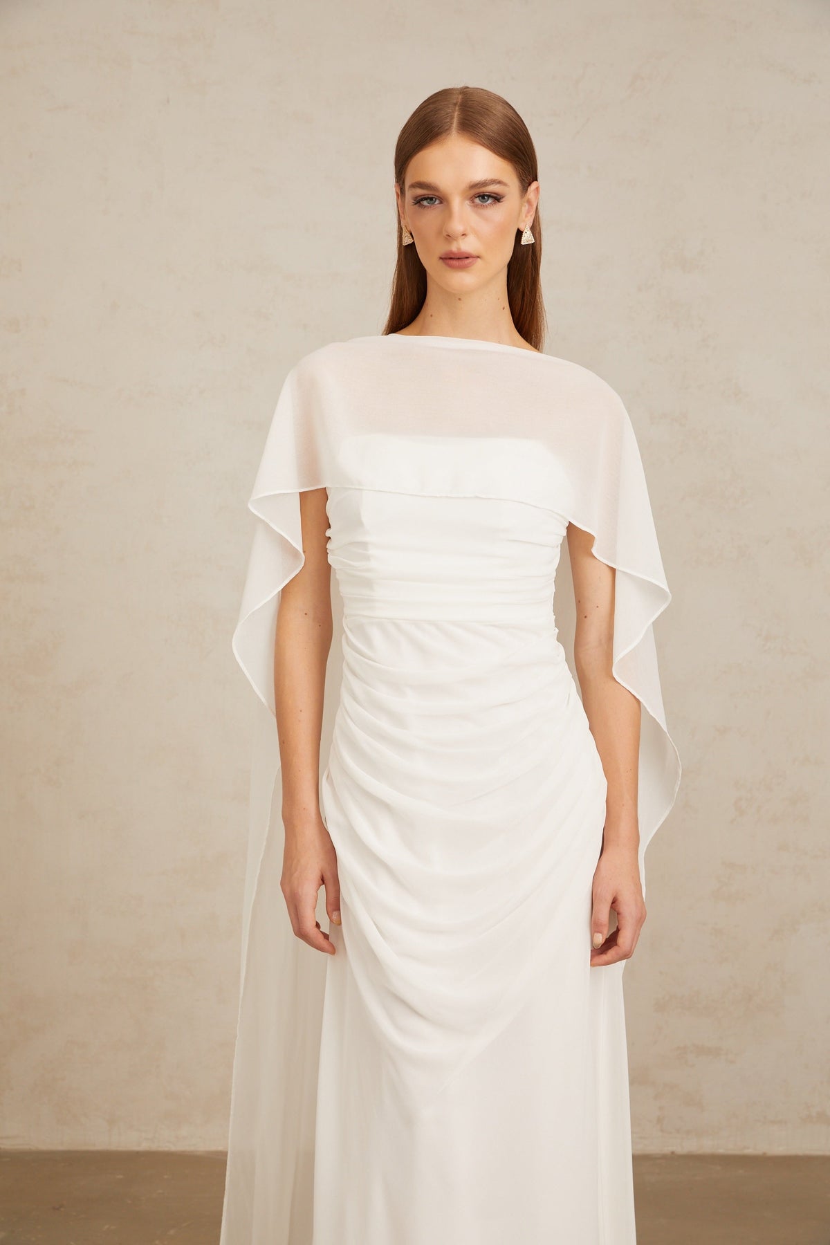 Léonie White Tulle Cape & Dress Set (Final Sale-US Only)