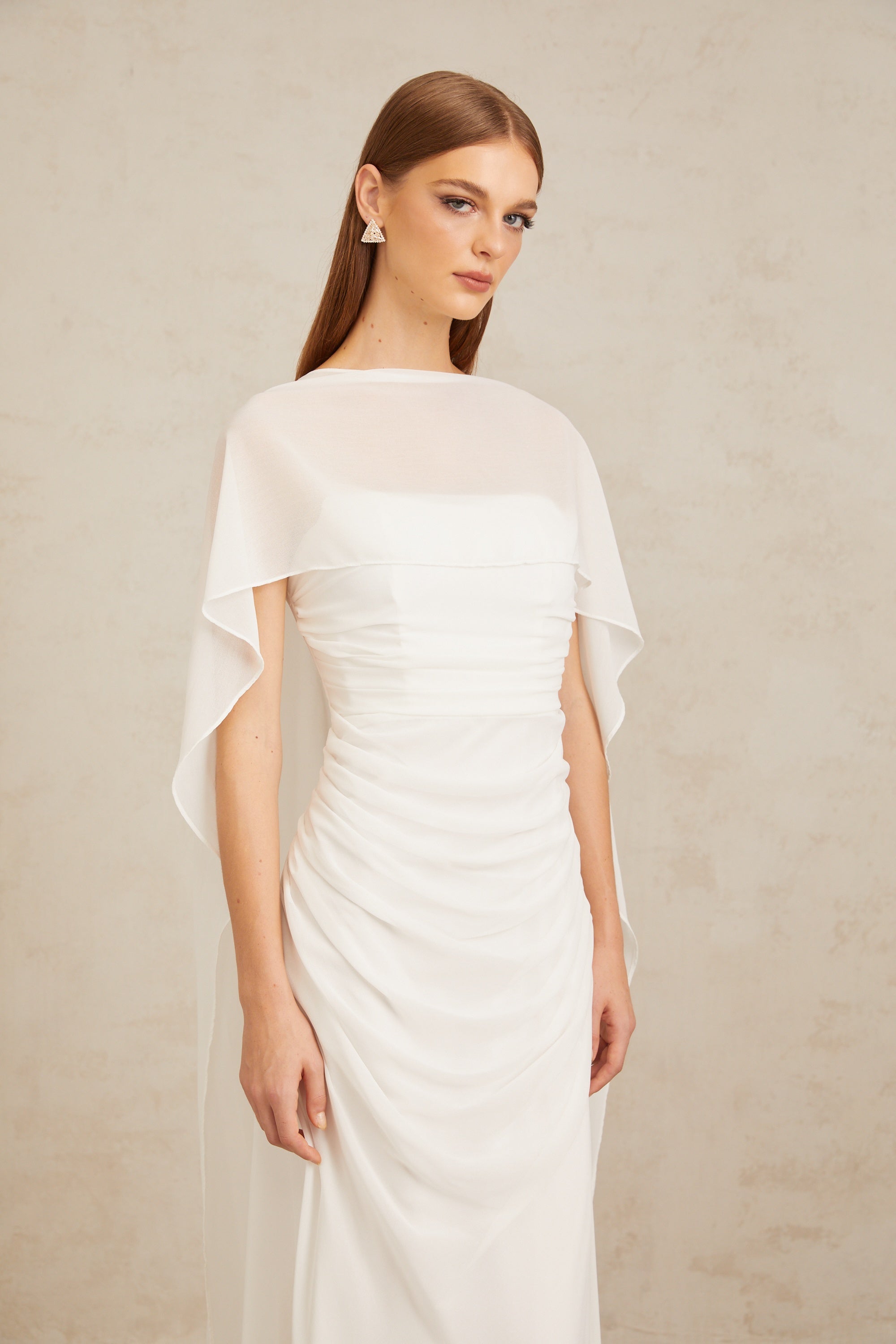 Léonie White Tulle Cape & Dress Set (Final Sale-US Only)