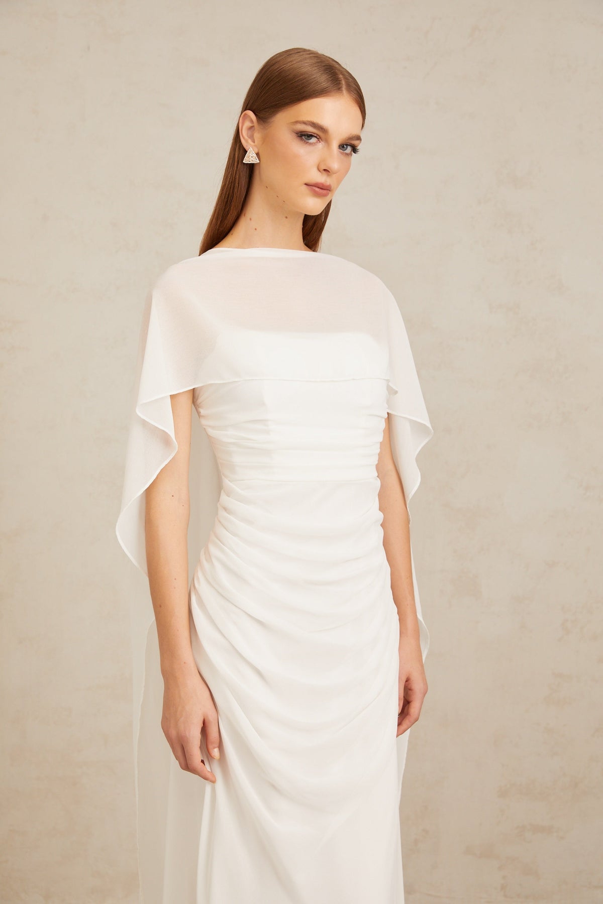 Léonie White Tulle Cape & Dress Set (Final Sale-US Only)