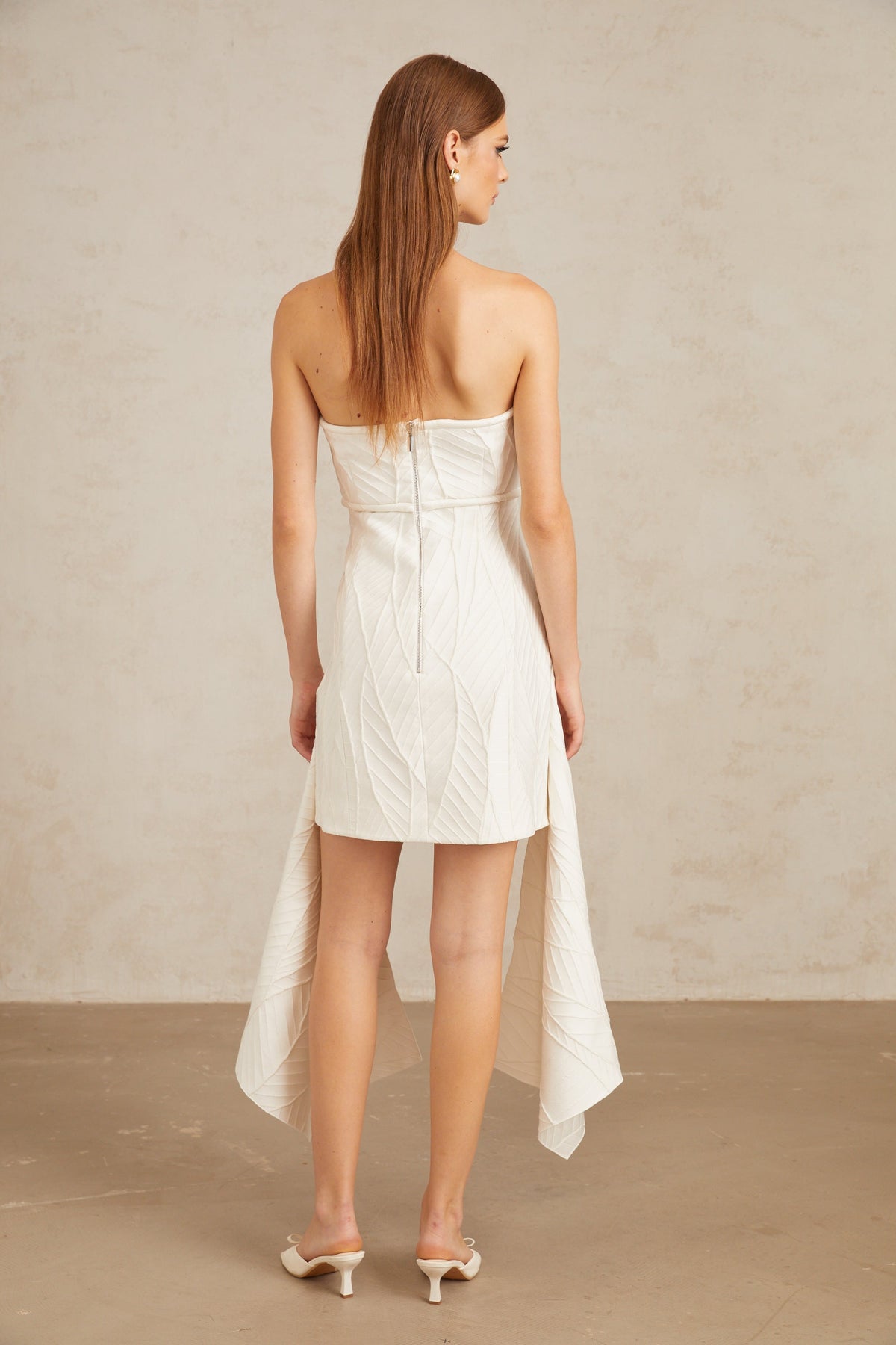 Maria White Off-Shoulder Textured Mini Dress