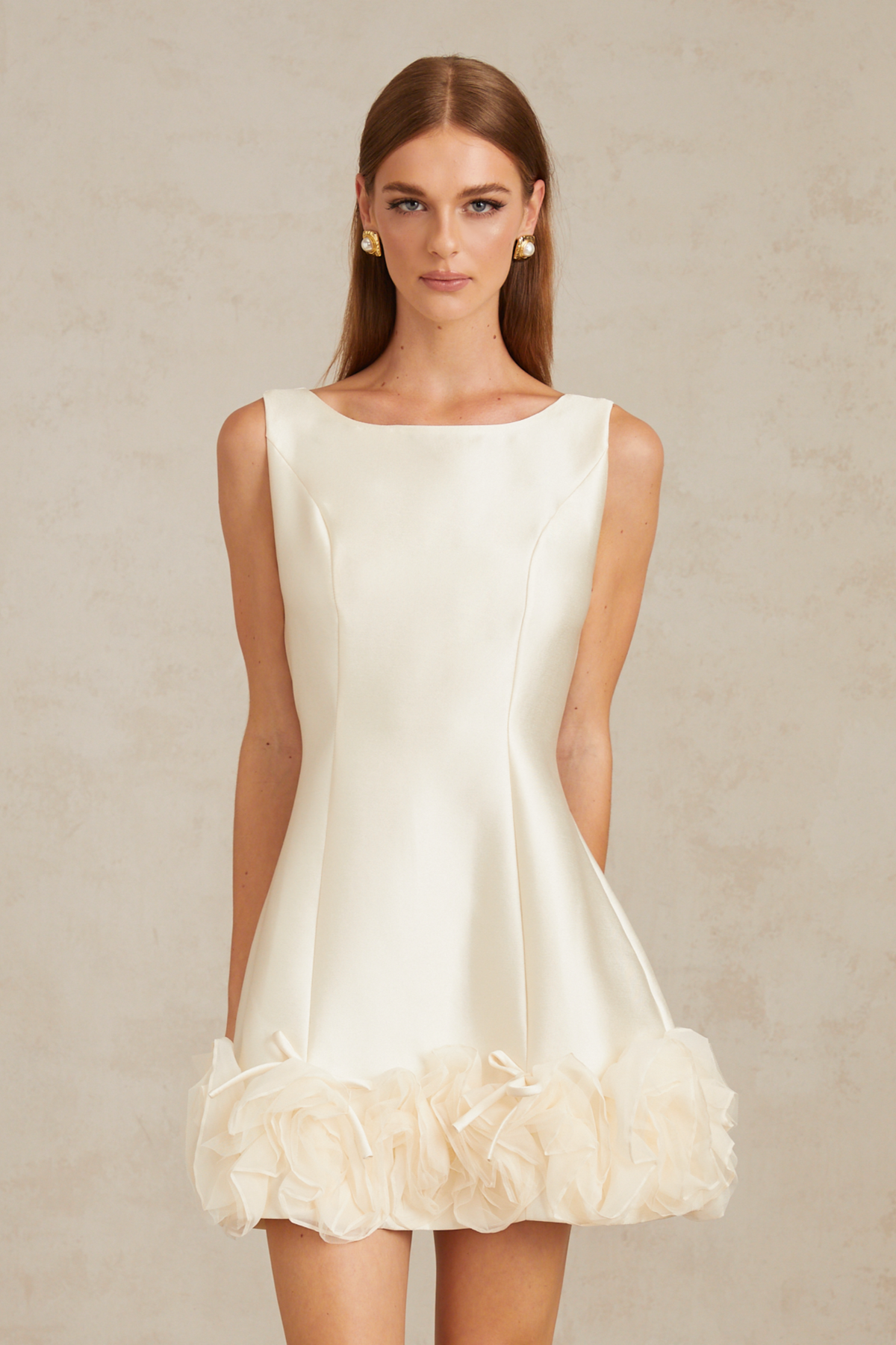 Caméo Cream White Tulle Panel Floral Mini Dress (Final Sale-US Only)