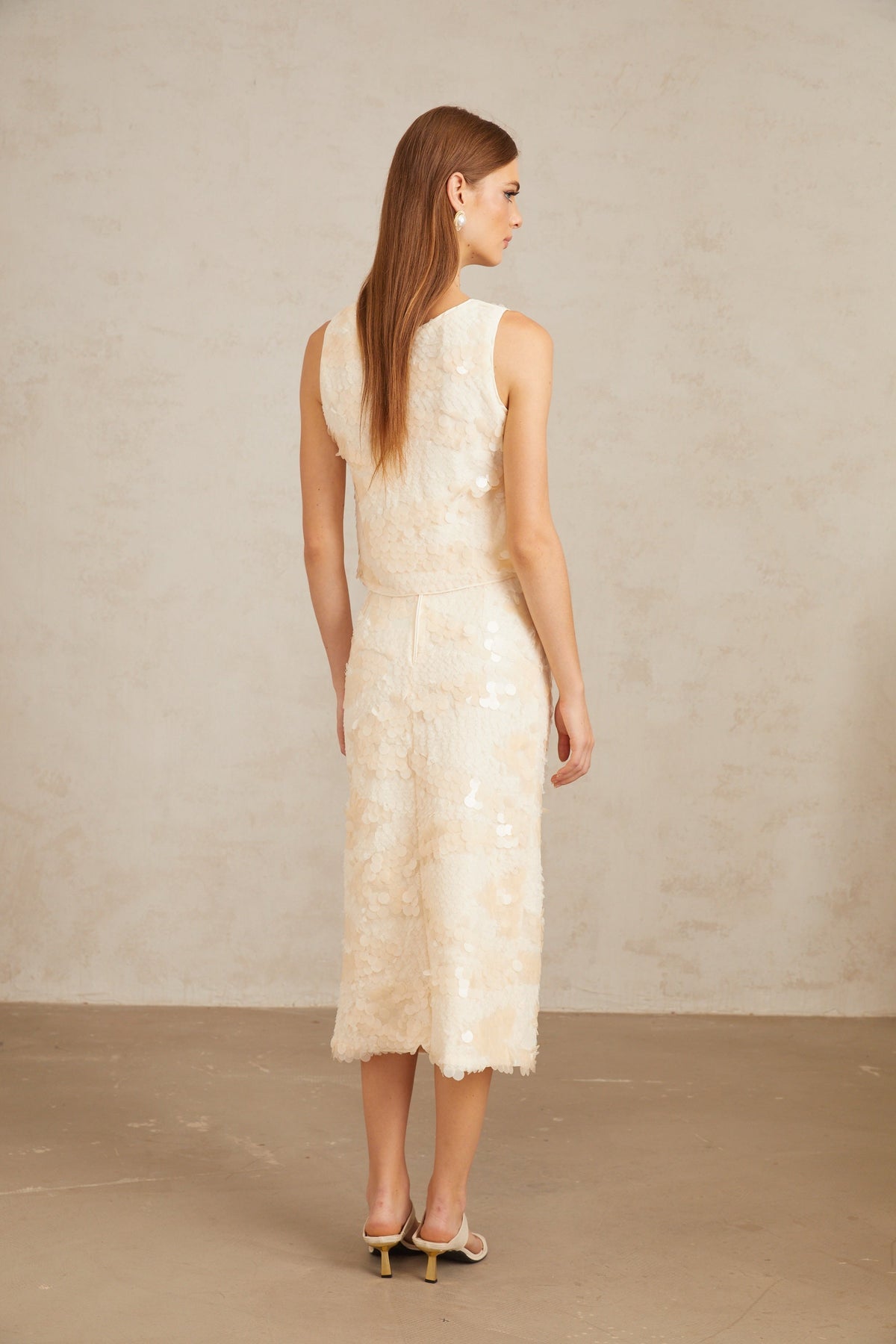 Maisie Textured Embellished Sequin Top & Skirt Co-ord