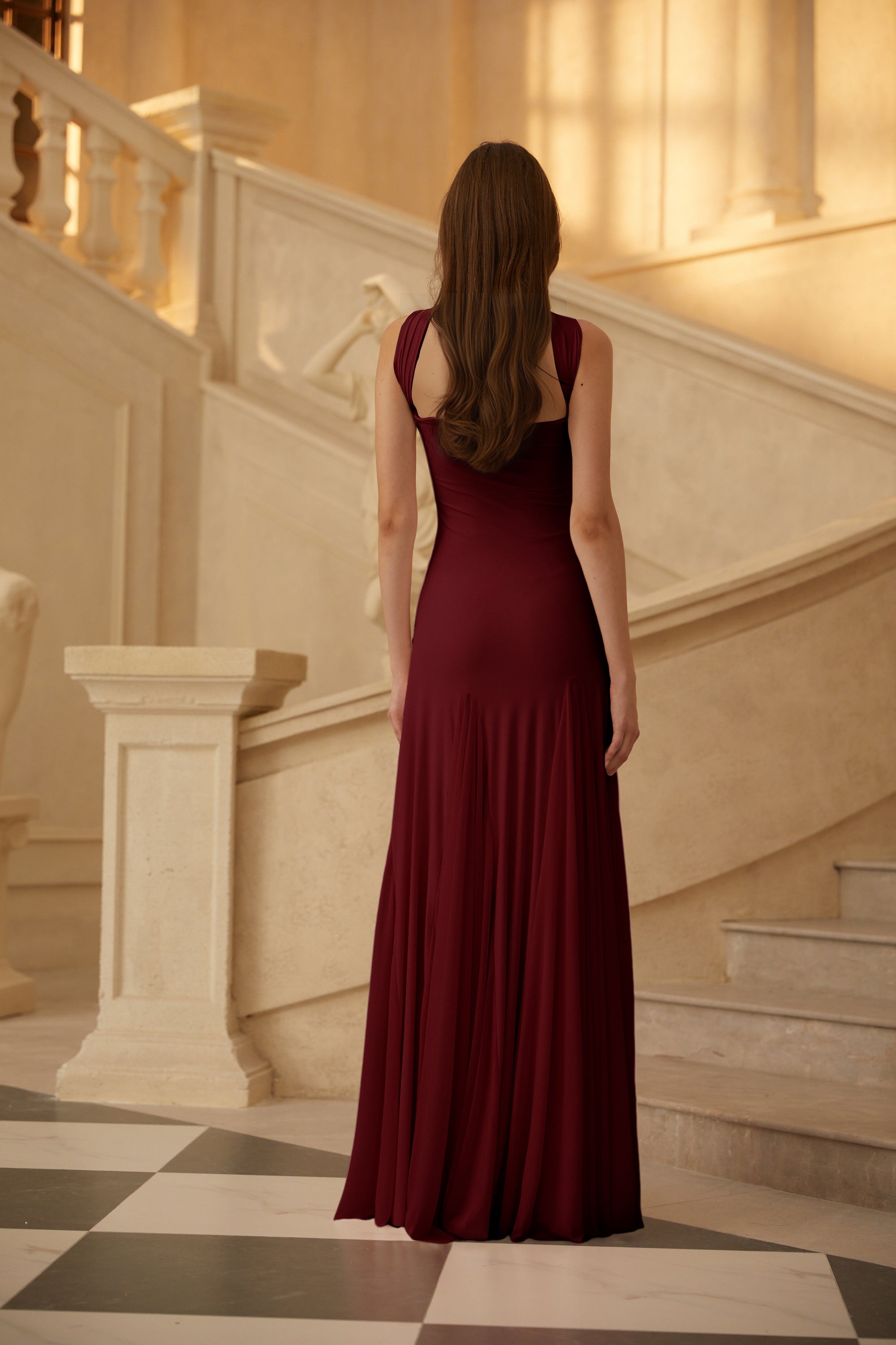 Rêverie Red Sweetheart Neck Maxi Dress (Final Sale-US Only)