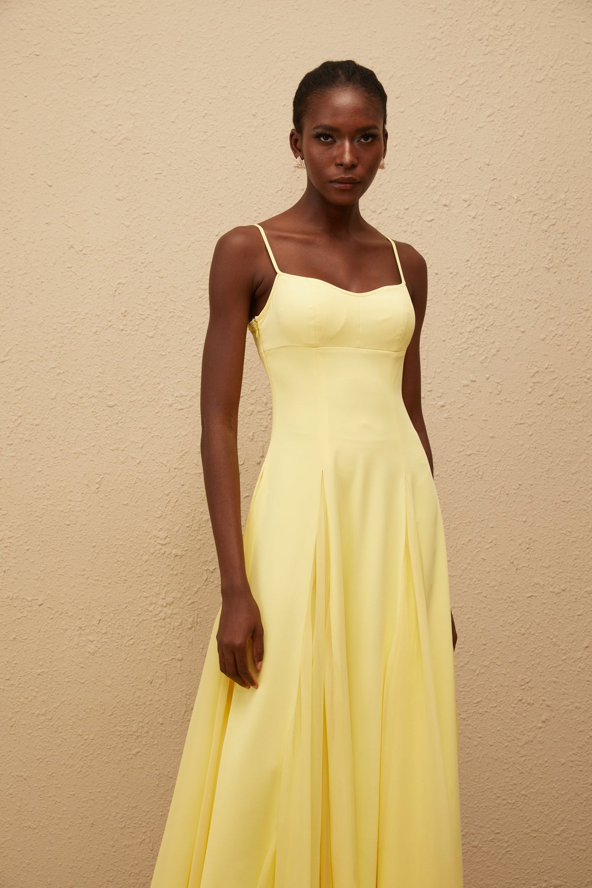 Sofie Yellow Pleated Maxi Dress (Final Sale)
