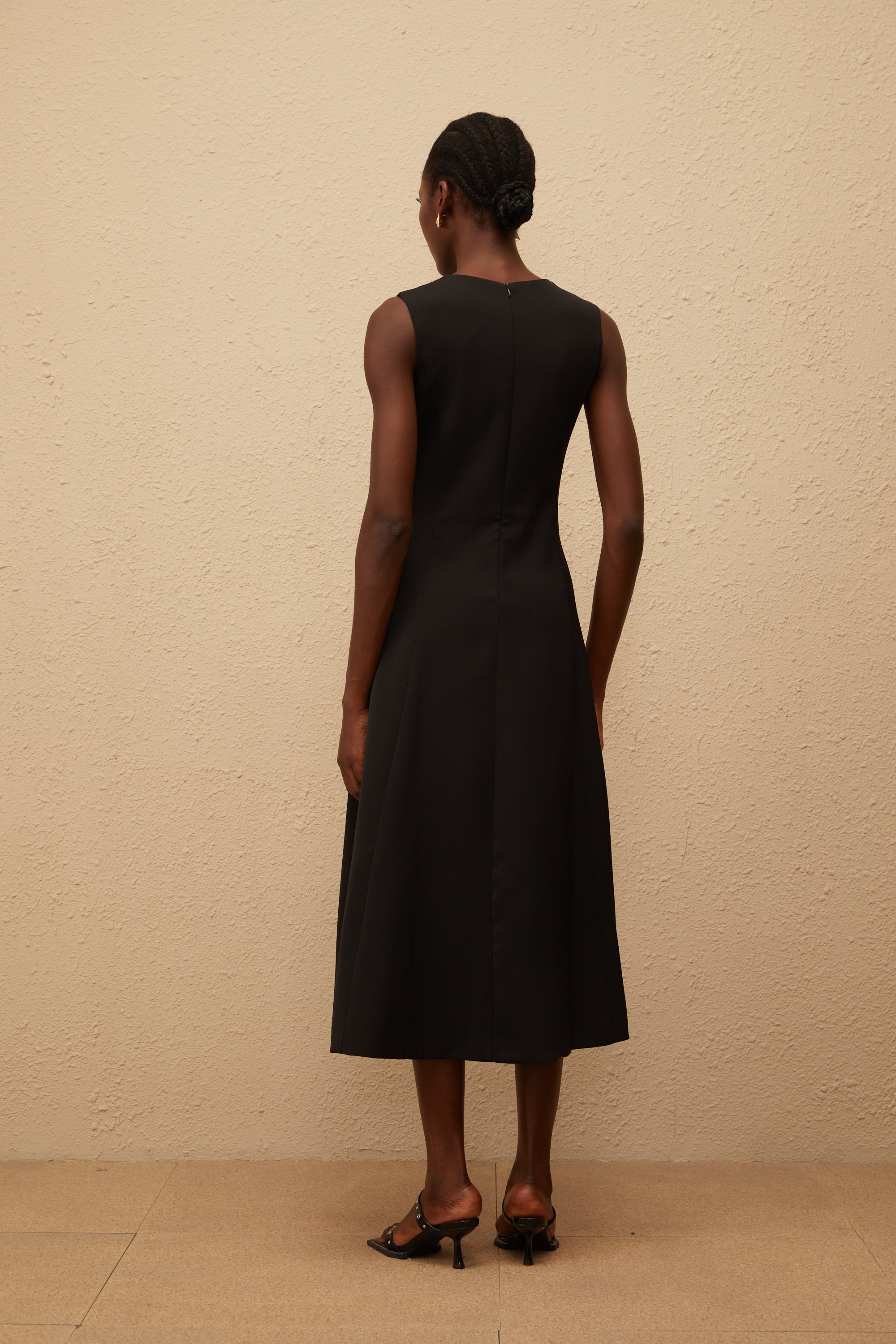 Mackenzie Black Floral Embroidered Midi Dress (Final Sale-US Only)