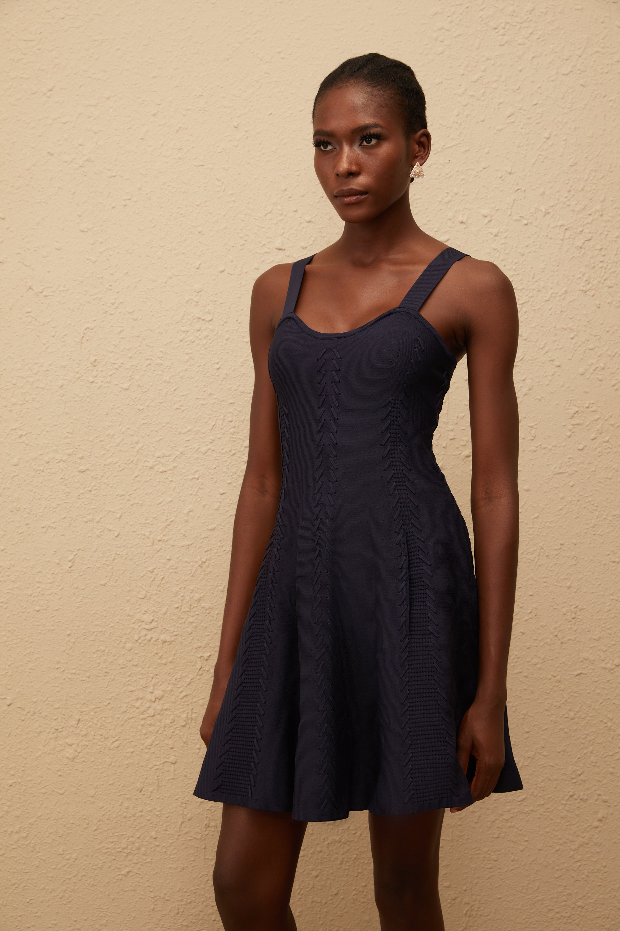 Melusine Blue Braided Knit Dress