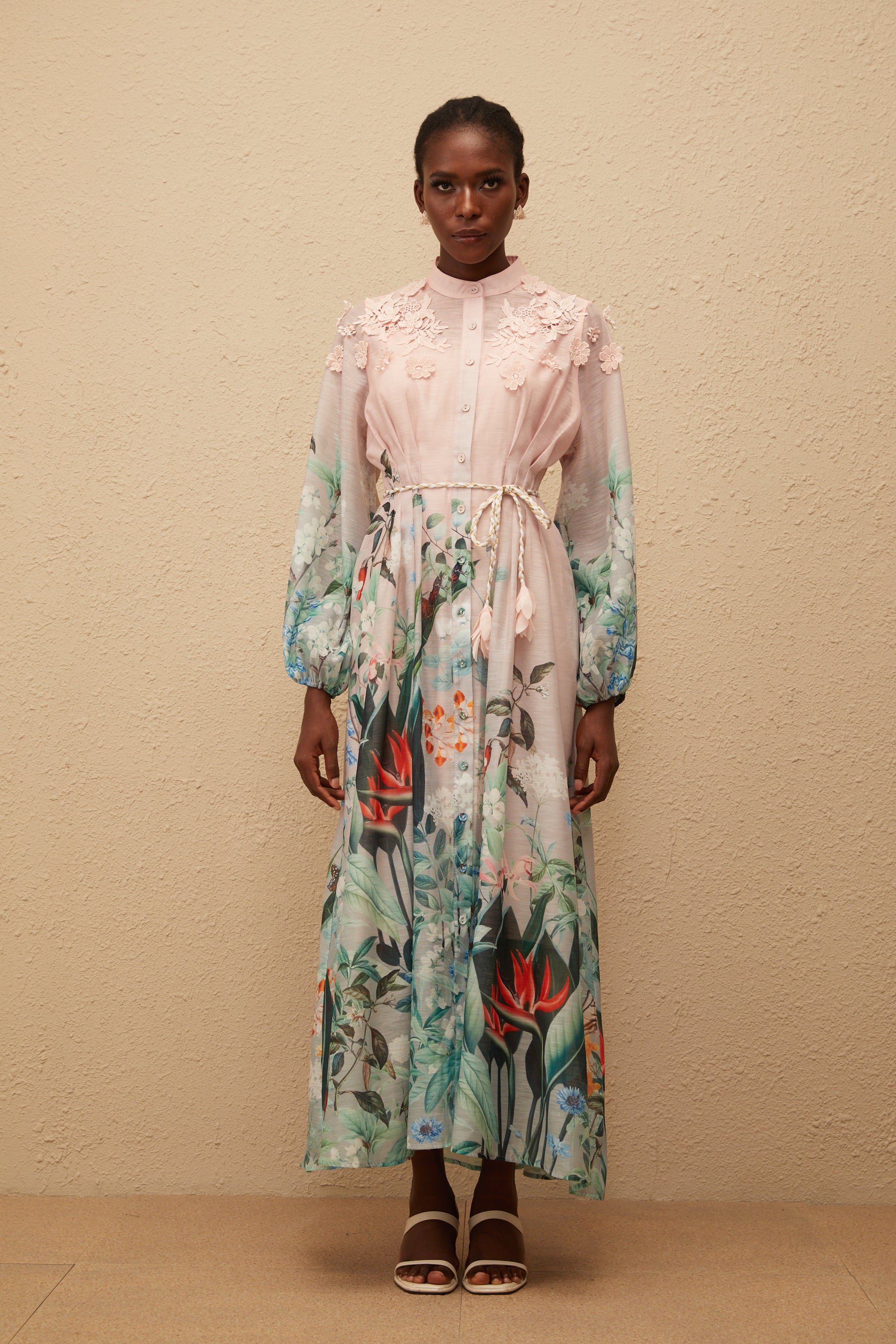 Delphine Green Floral Print Maxi Dress