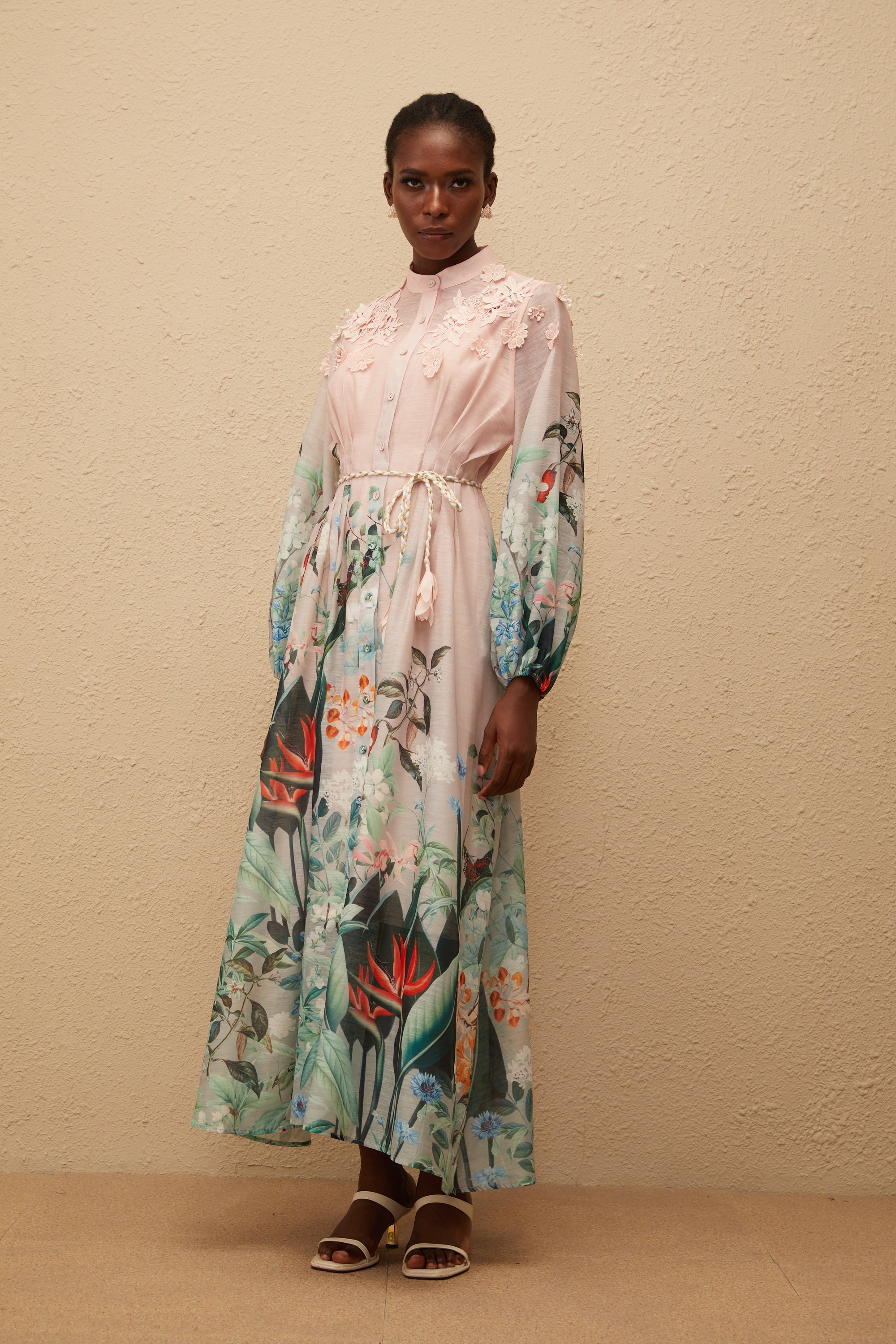 Delphine Green Floral Print Maxi Dress
