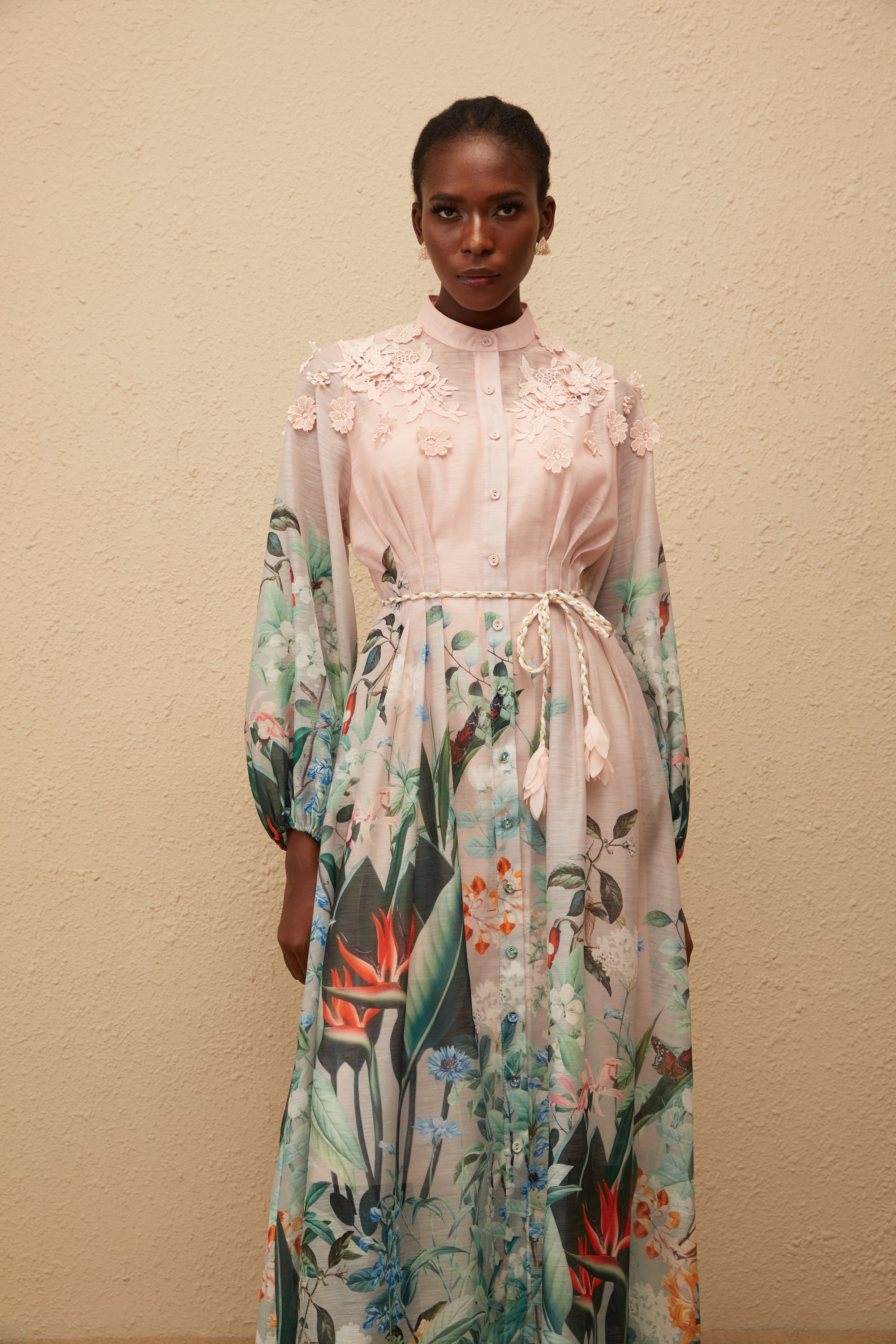 Delphine Green Floral Print Maxi Dress