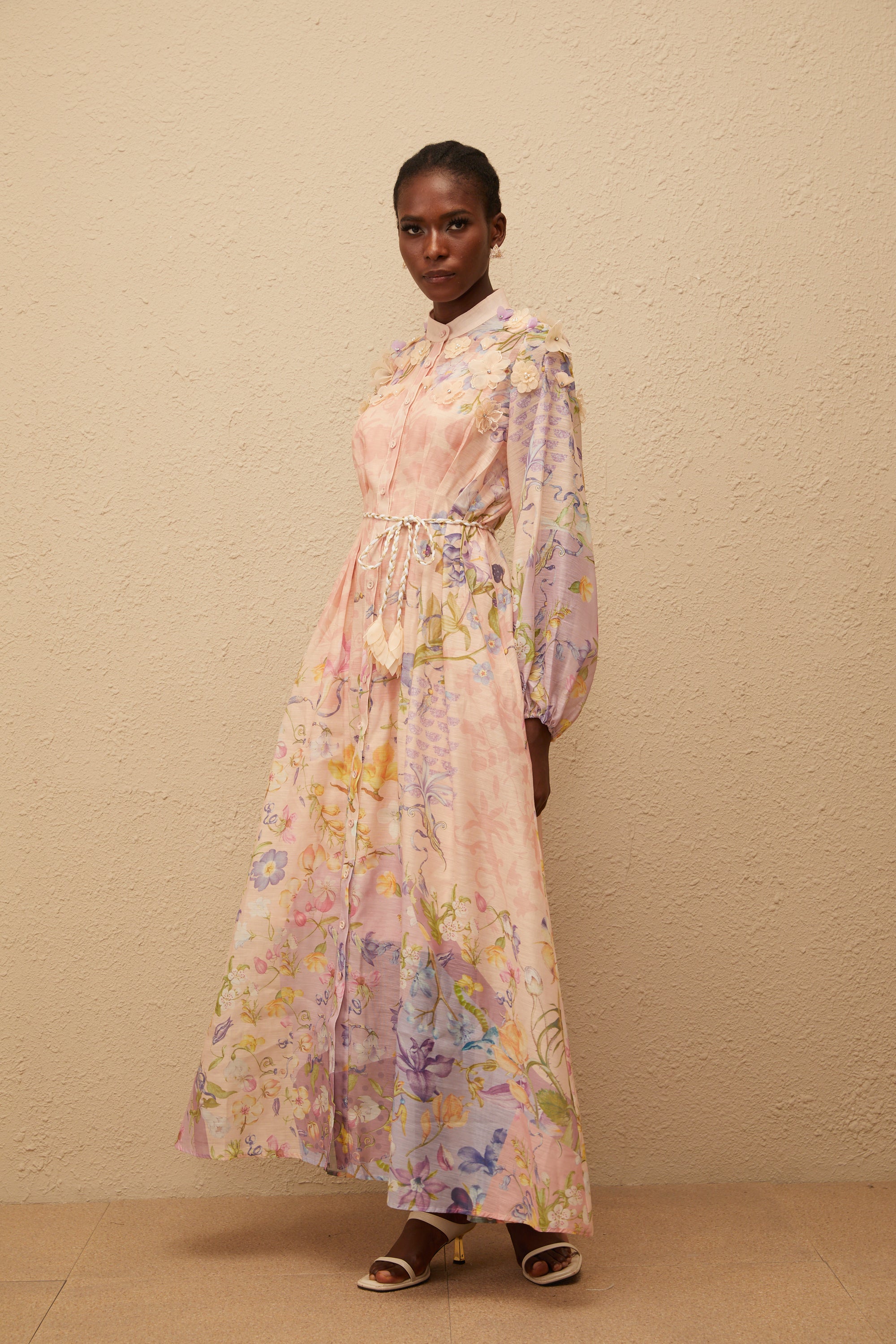 Delphine Pink Floral Print Maxi Dress (Final Sale-US Only)