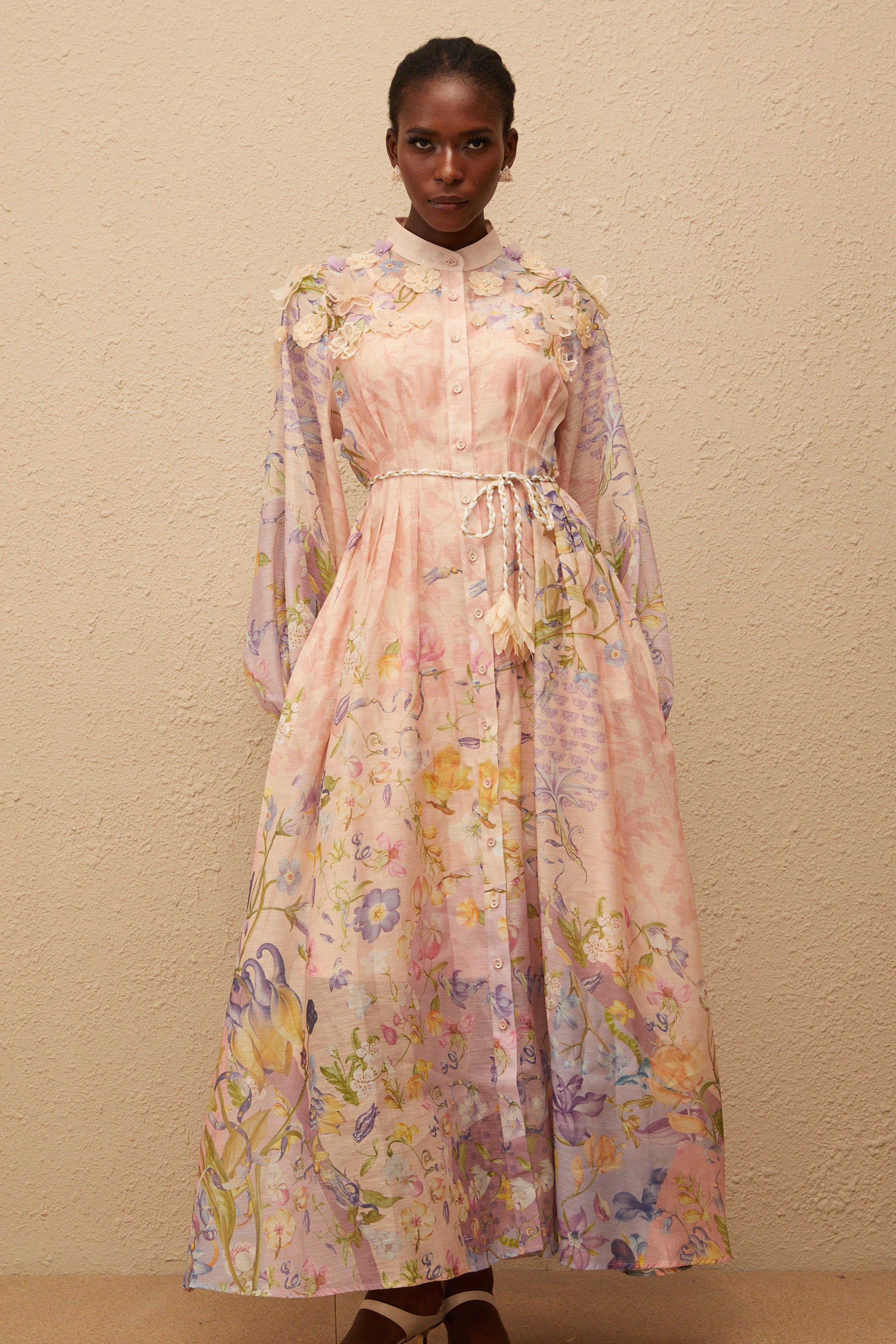 Delphine Pink Floral Print Maxi Dress (Final Sale-US Only)