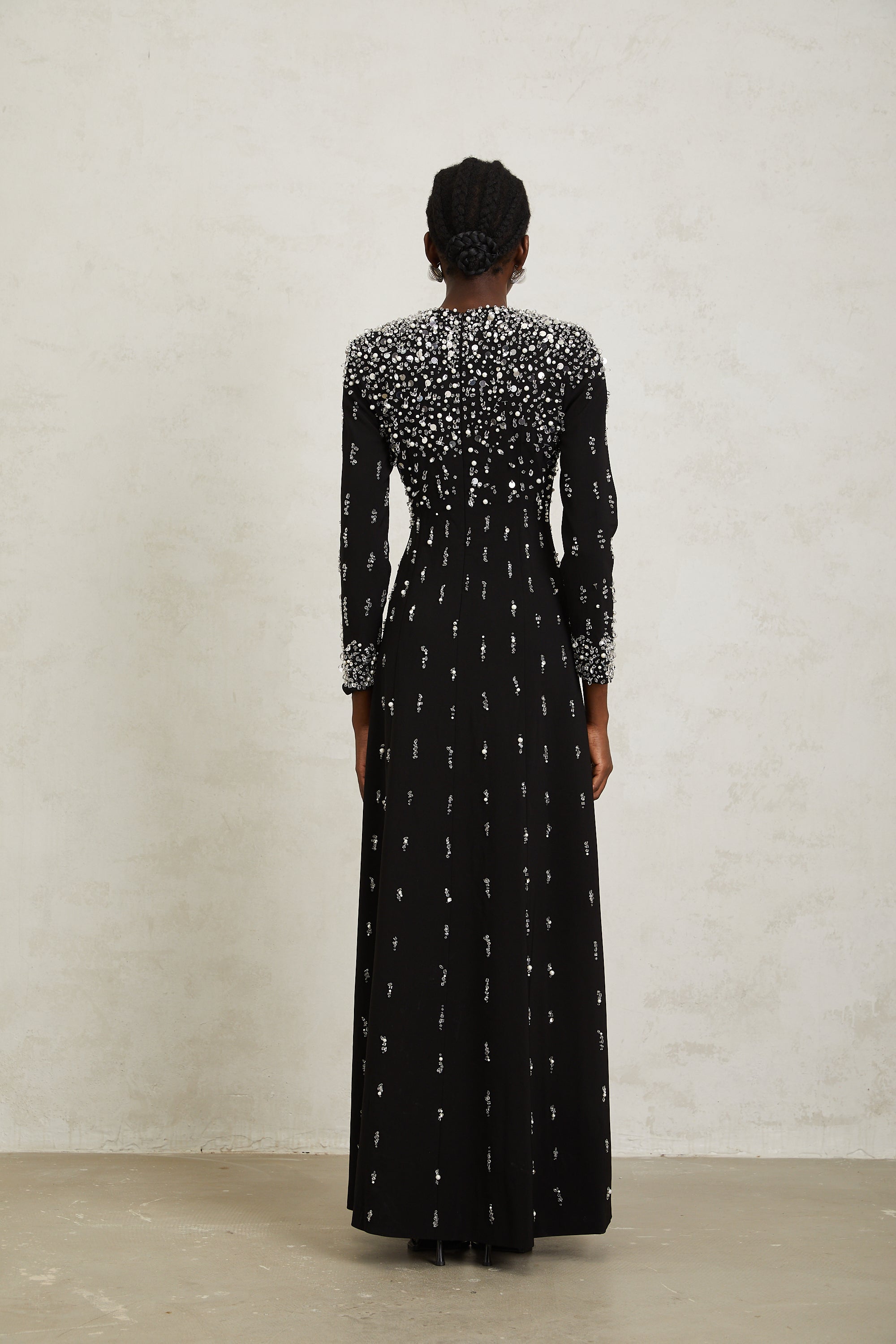 Margarita Black Embellished Maxi Dress (Final Sale-US Only)