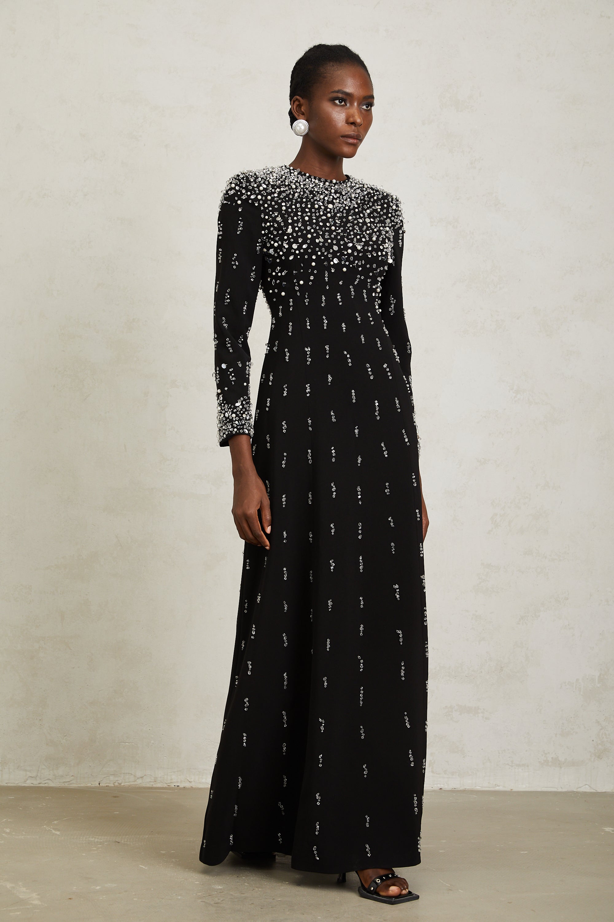Margarita Black Embellished Maxi Dress (Final Sale-US Only)