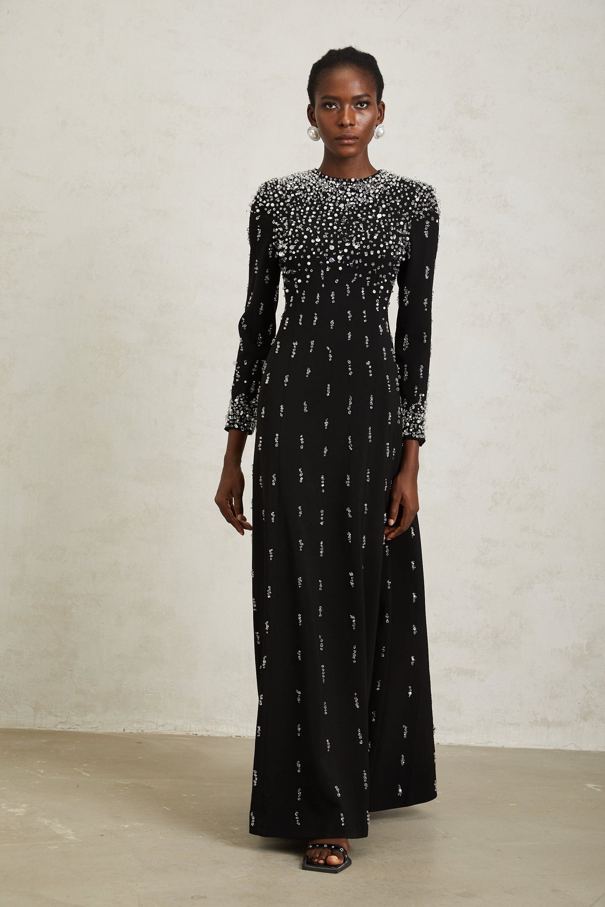 Margarita Black Embellished Maxi Dress (Final Sale-US Only)